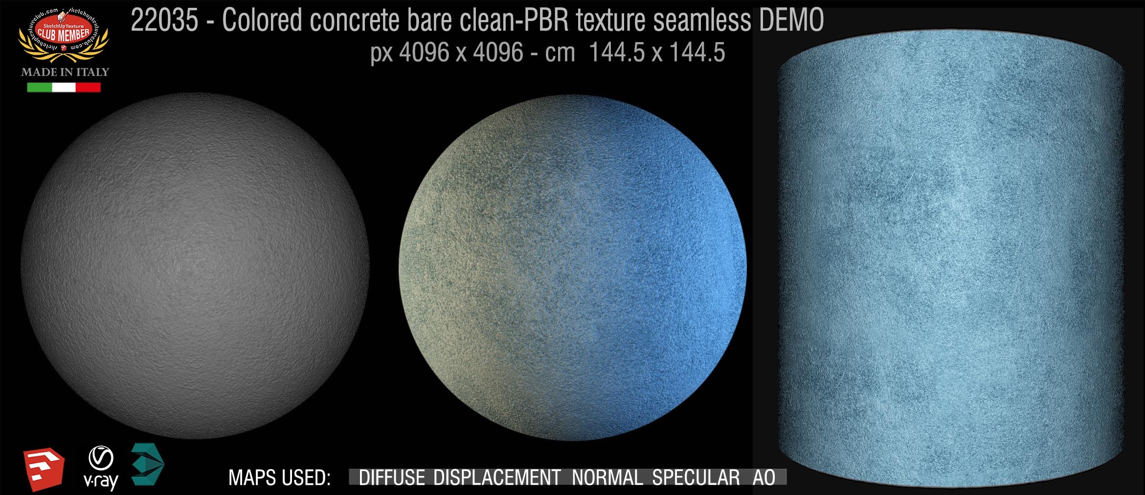 22035 colored concrete bare PBR texture seamless DEMO