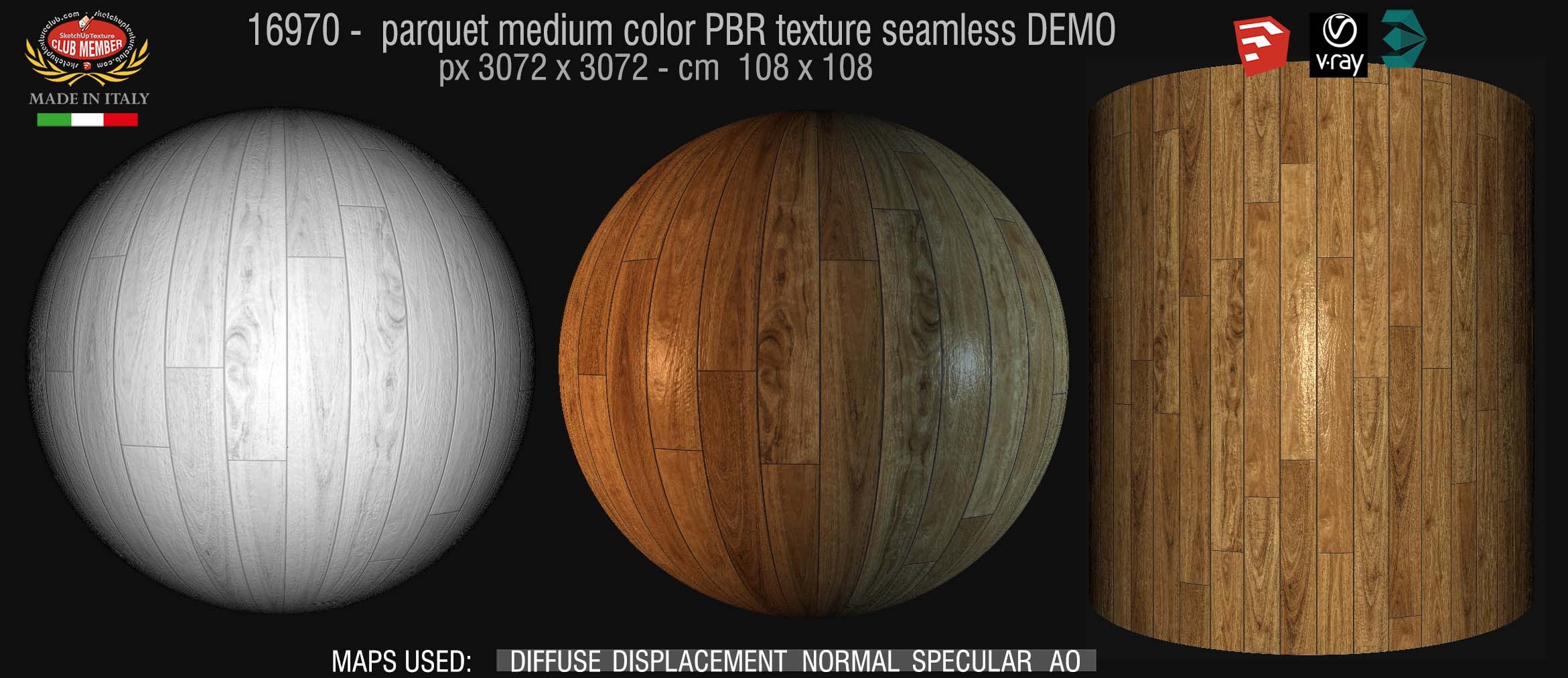 16970 parquet medium color PBR texture seamless DEMO