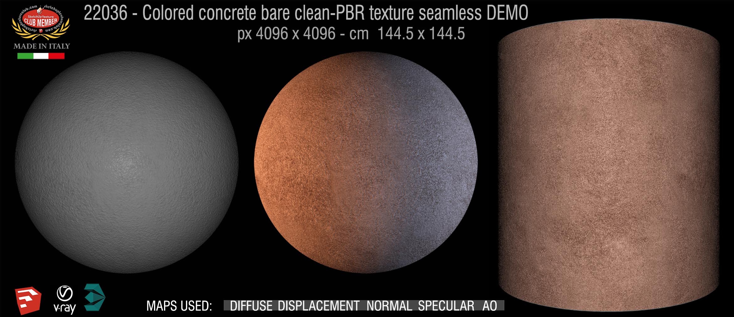 22036 colored concrete bare PBR texture seamless DEMO