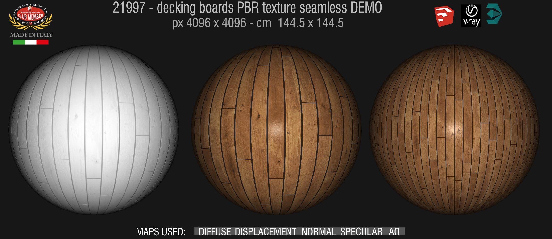 21997 Decking boards PBR texture seamless DEMO