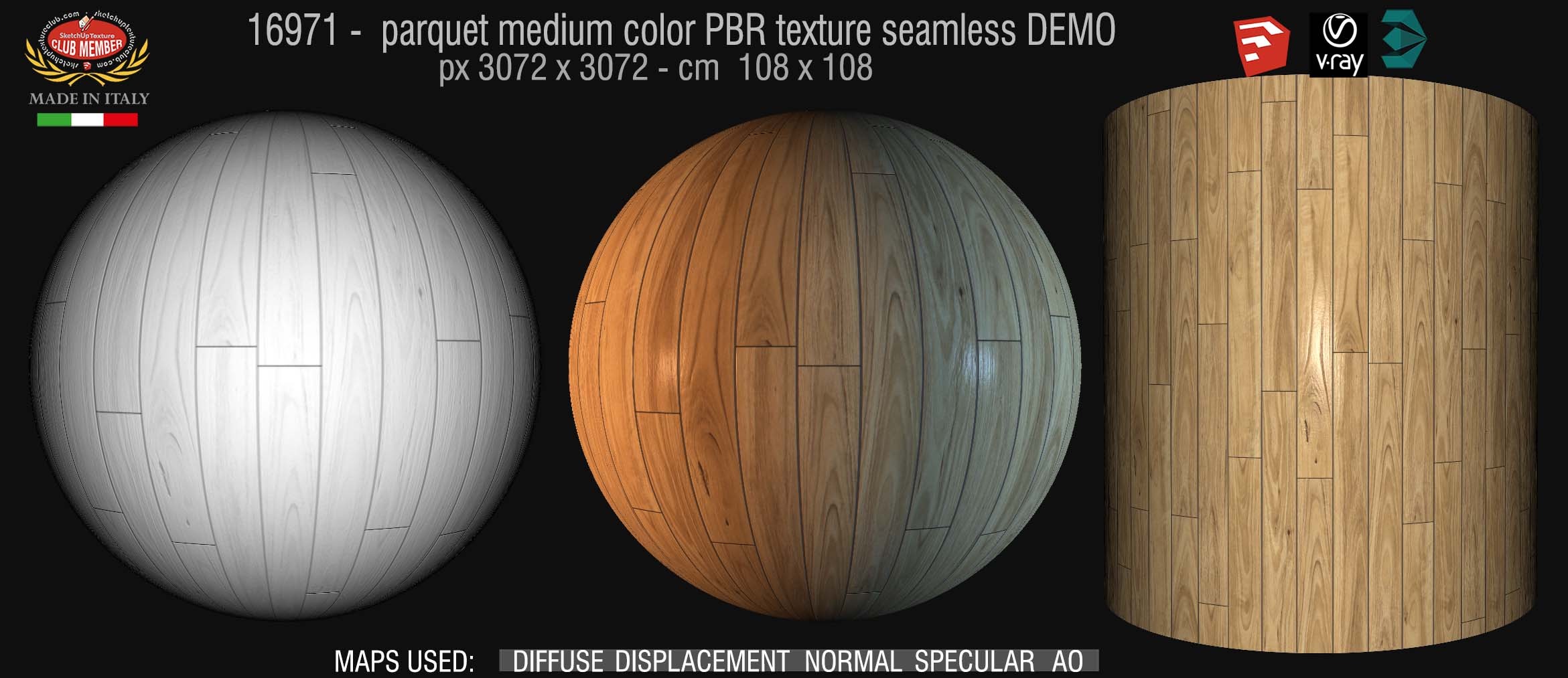 16971 parquet medium color PBR texture seamless DEMO