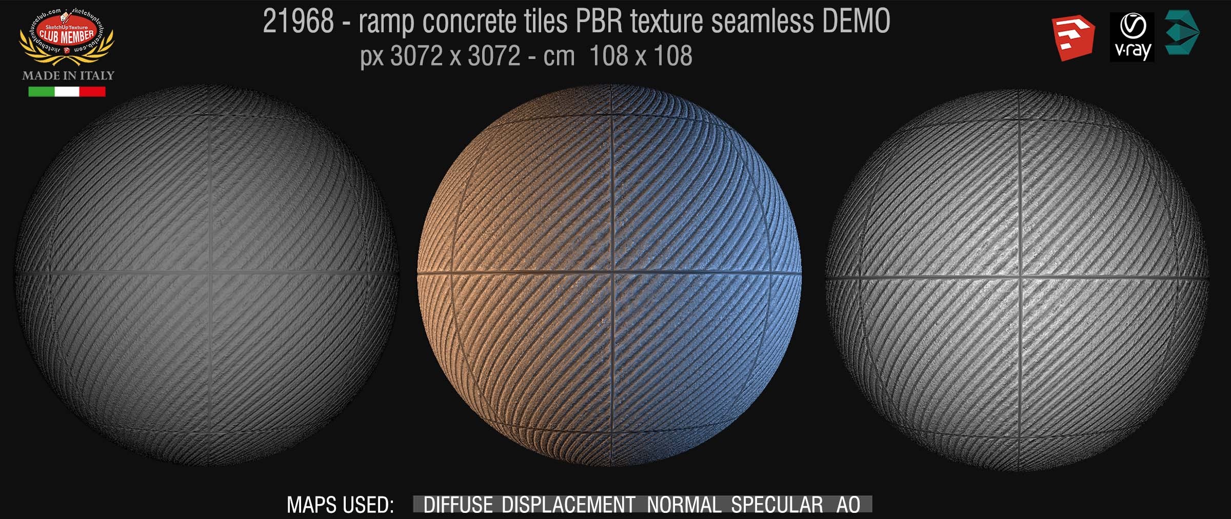 21968 Ramp concrete tiles PBR texture seamless DEMO