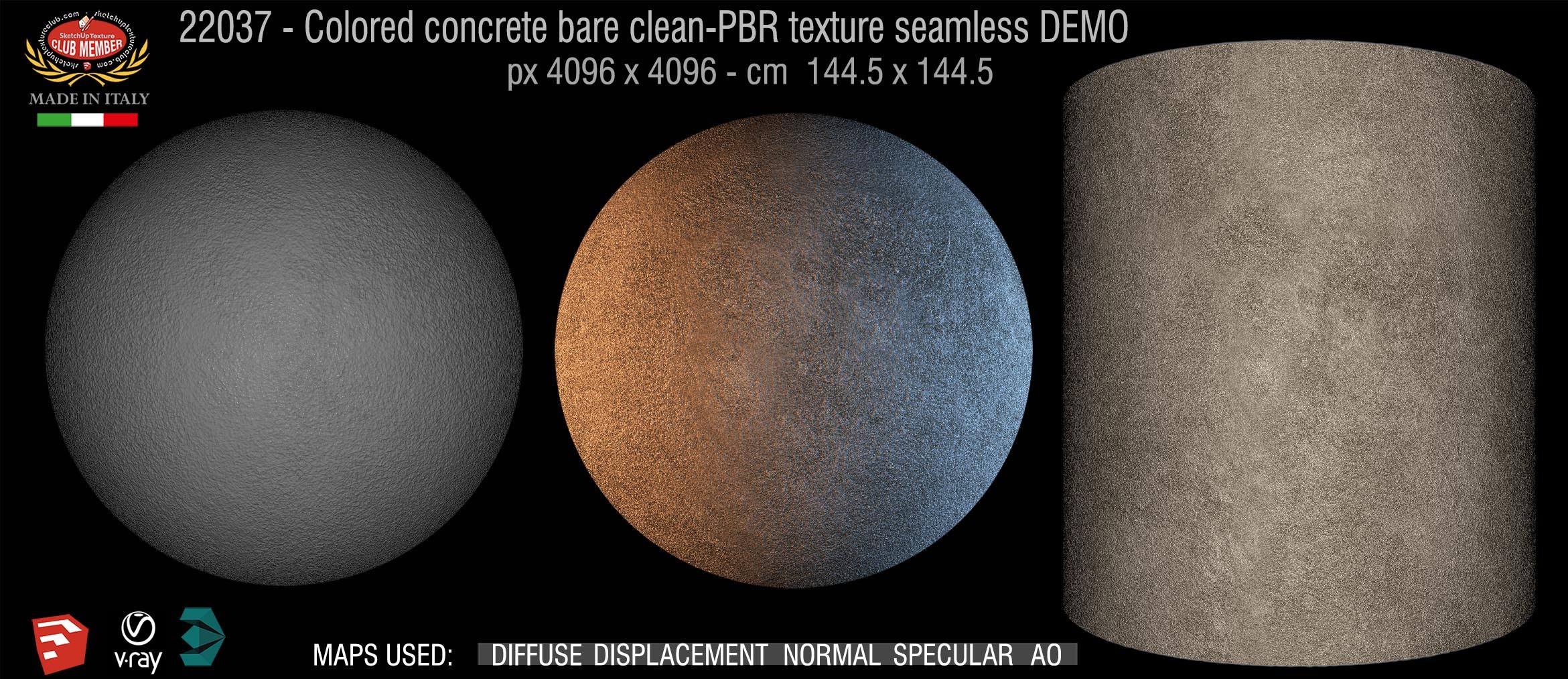 22037 colored concrete bare PBR texture seamless DEMO