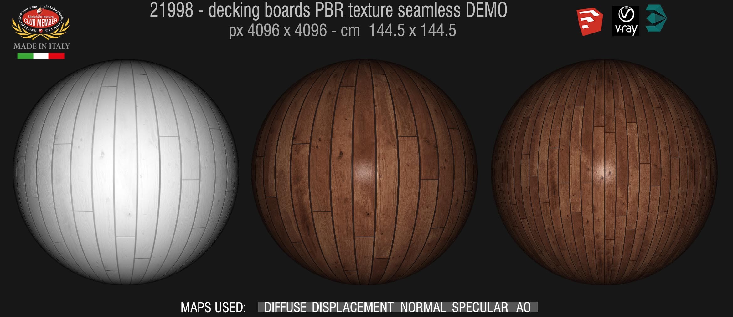 21998 Decking boards PBR texture seamless DEMO