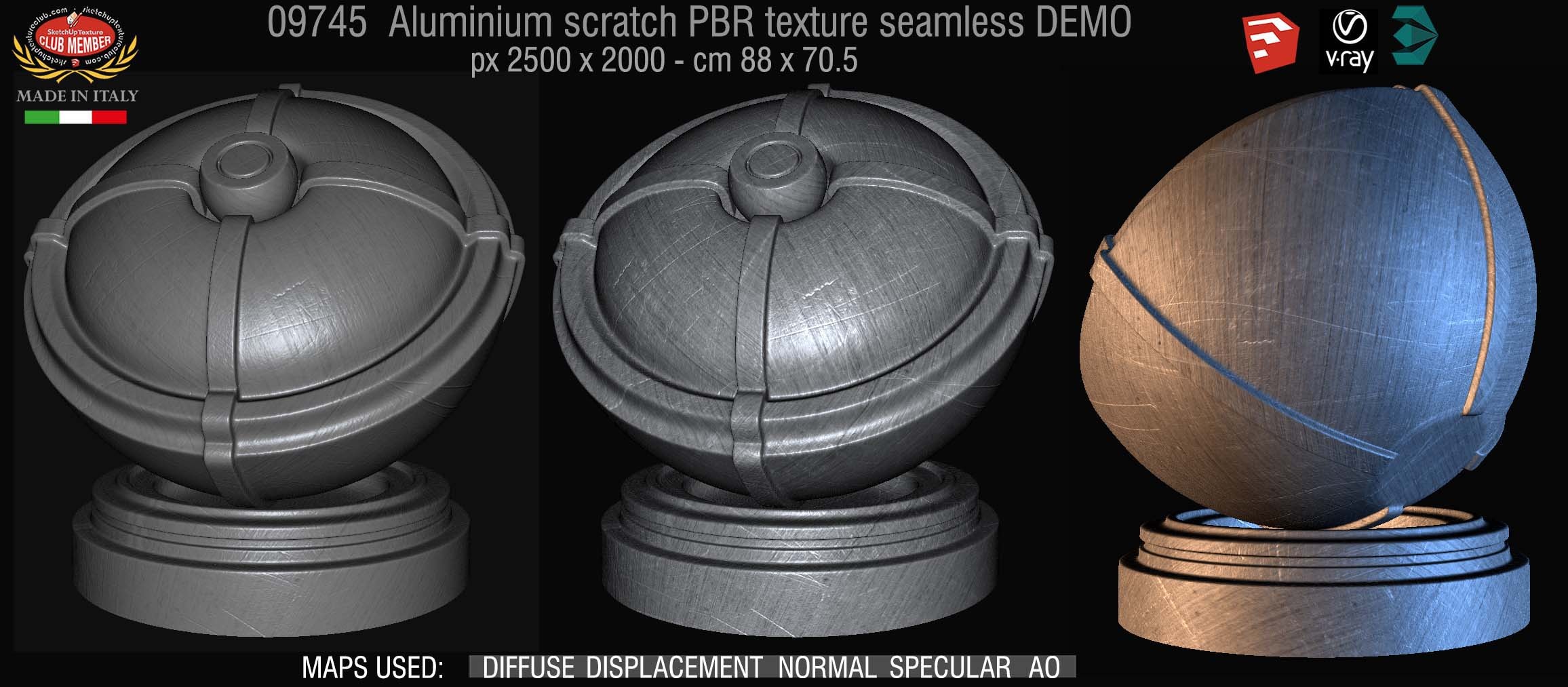 09745 Aluminium scratch metal PBR texture seamless DEMO