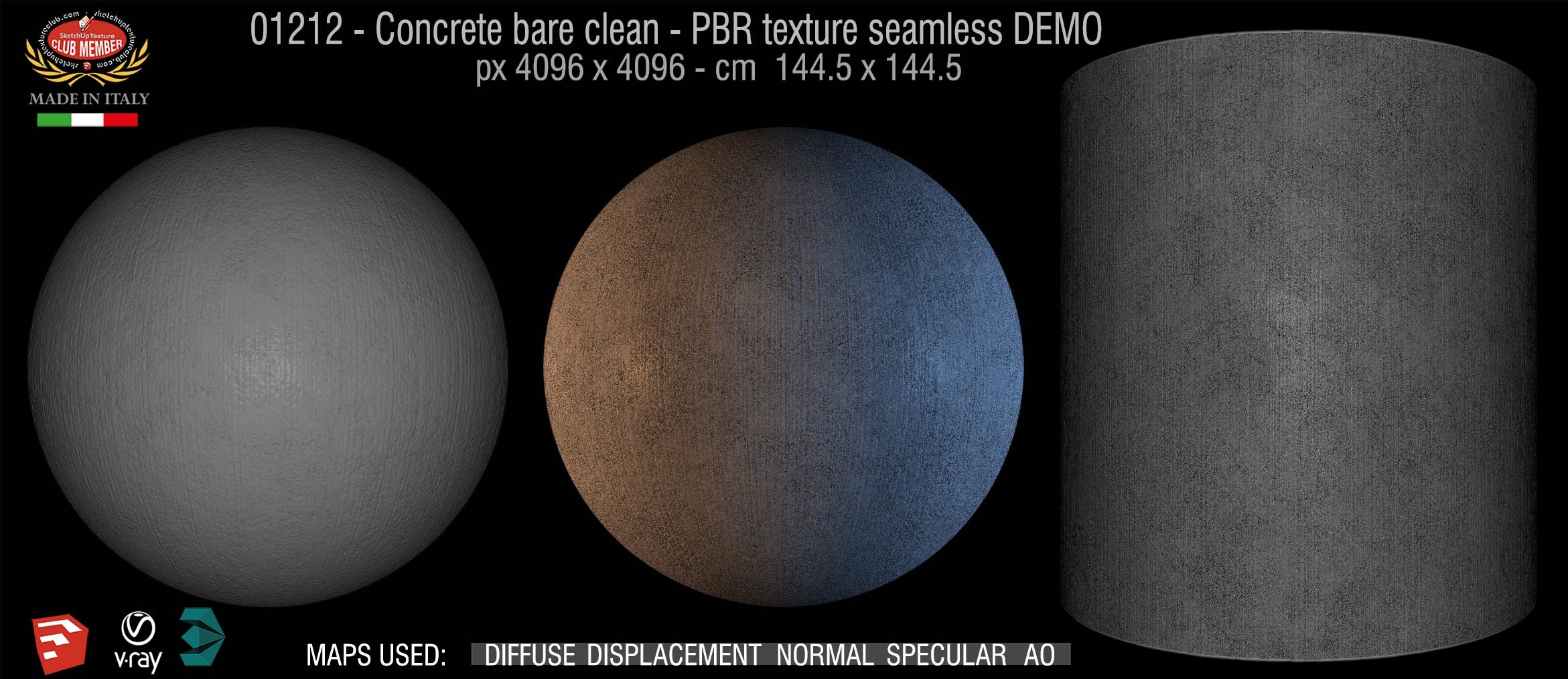 01212 Concrete bare clean-PBR texture seamless DEMO