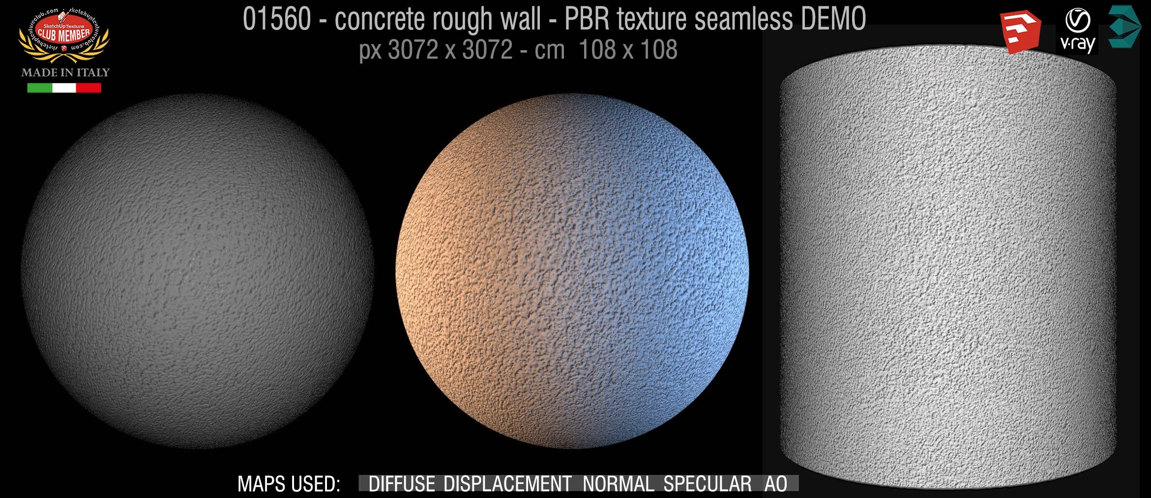 01560 concrete rough wall PBR texture seamless DEMO