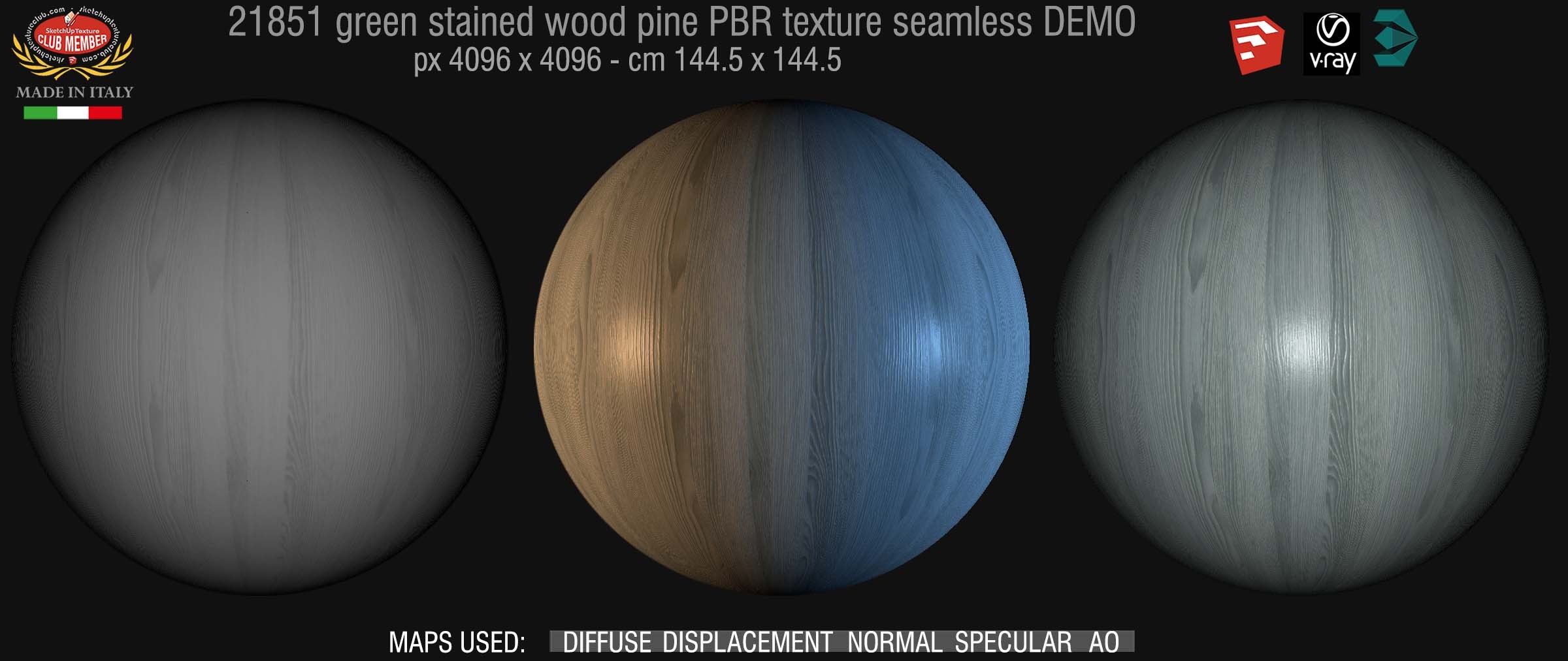 21851 green stained wood pine PBR texture seamless DEMO