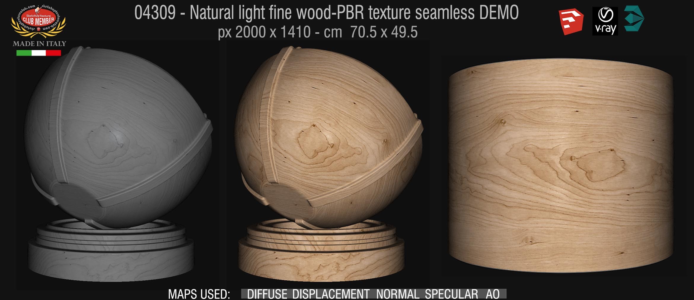 04309 Natural light fine wood-PBR texture seamless DEMO