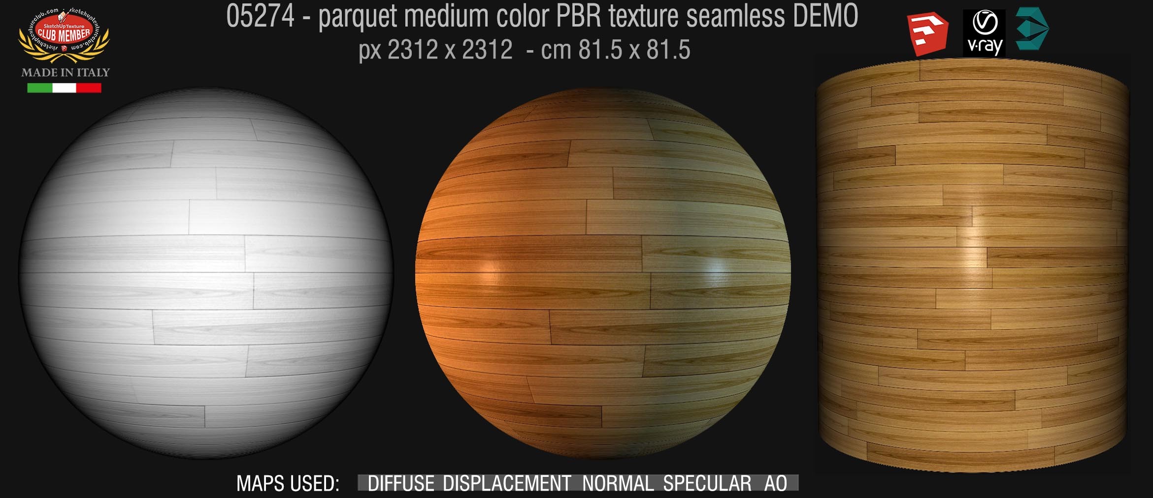 05274 parquet medium color PBR texture seamless DEMO