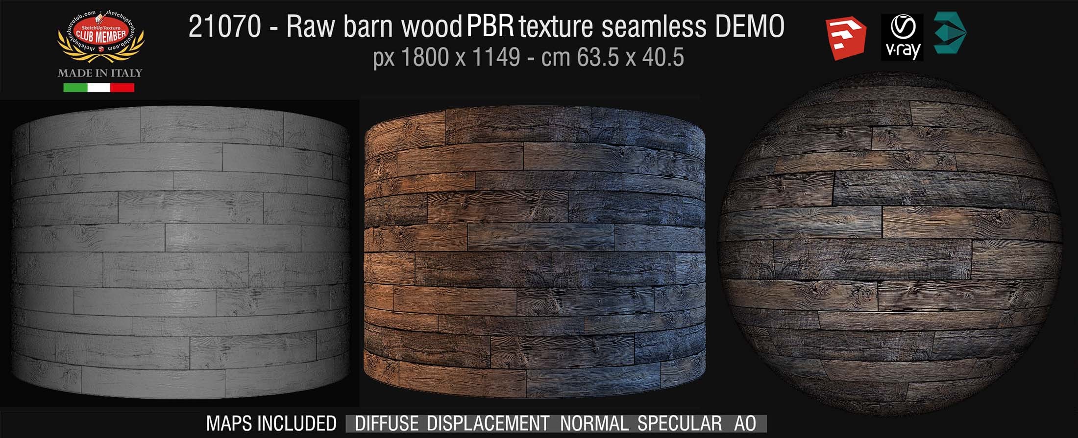 21070 Raw barn wood PBR texture seamless DEMO