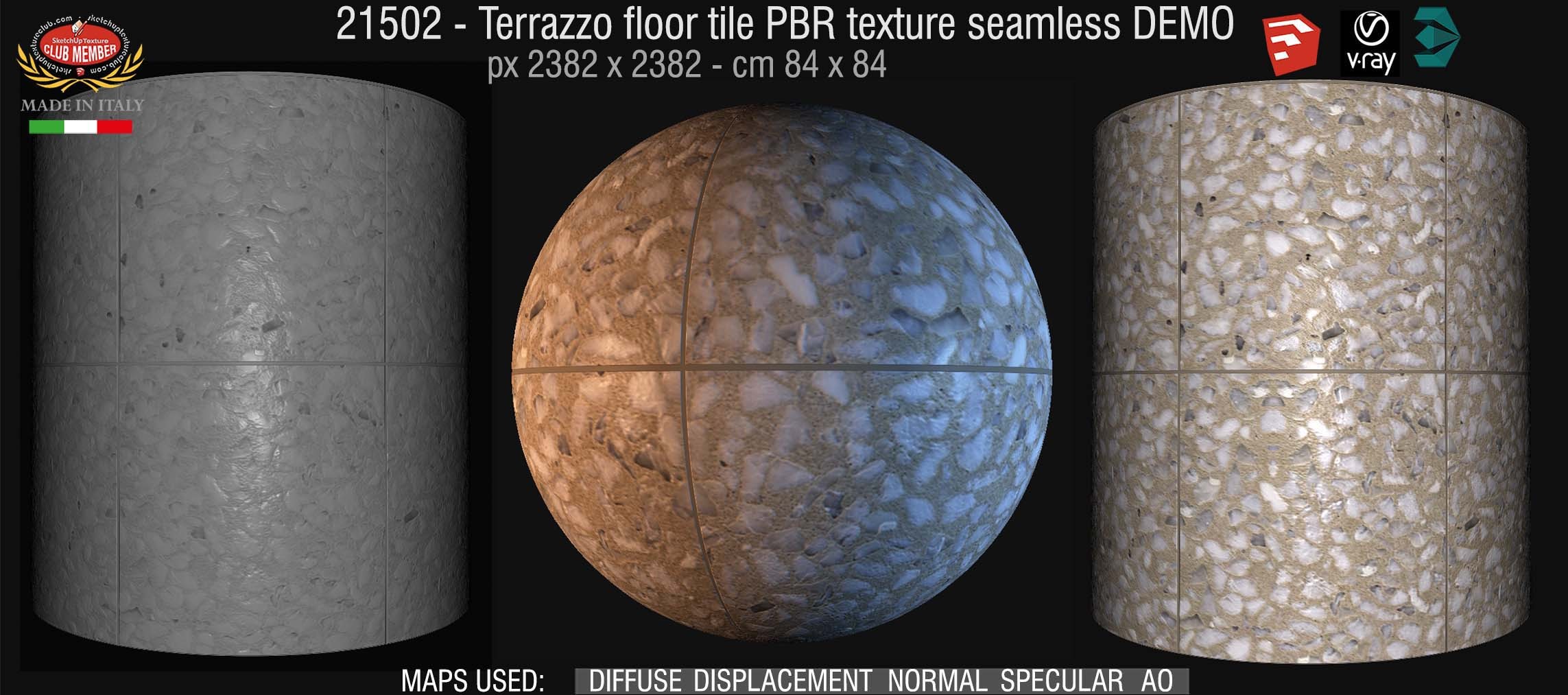 21502 terrazzo floor tile PBR texture seamless DEMO