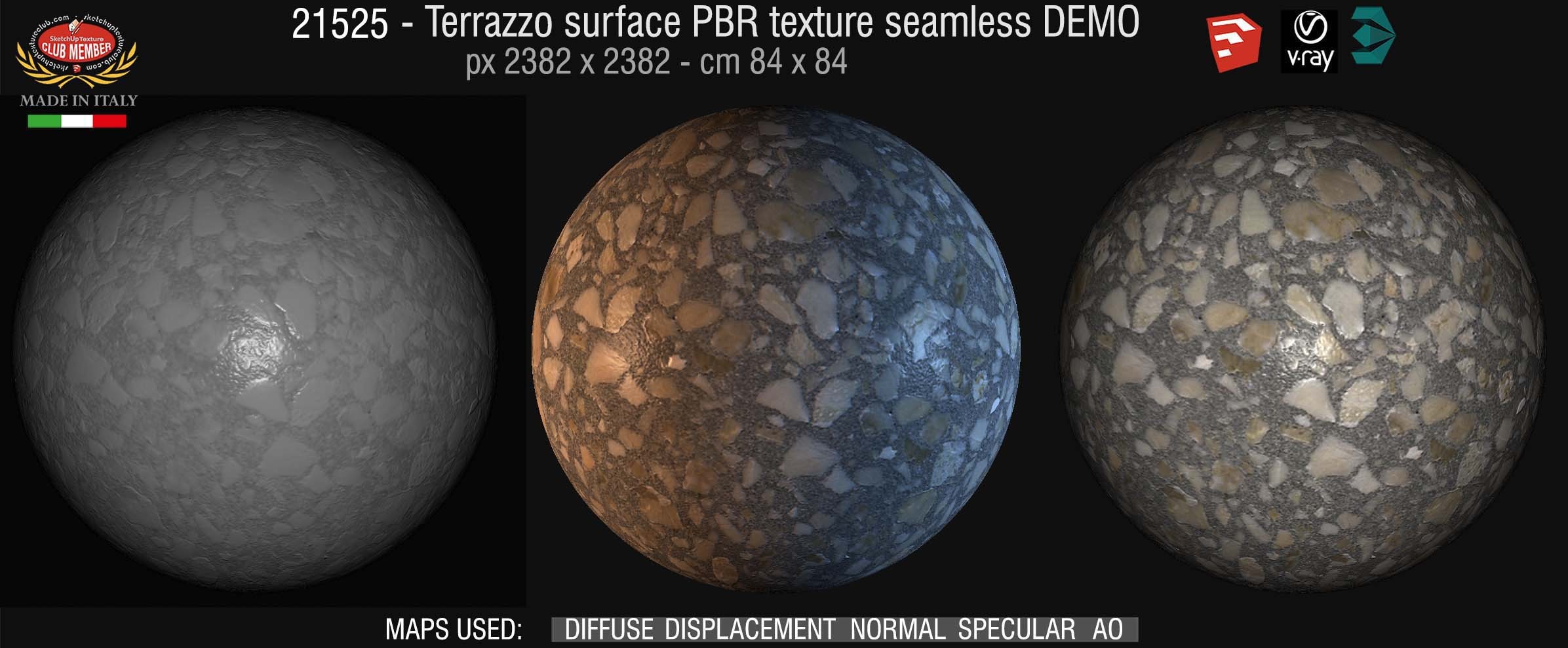 21525 Terrazzo surface PBR texture seamless DEMO
