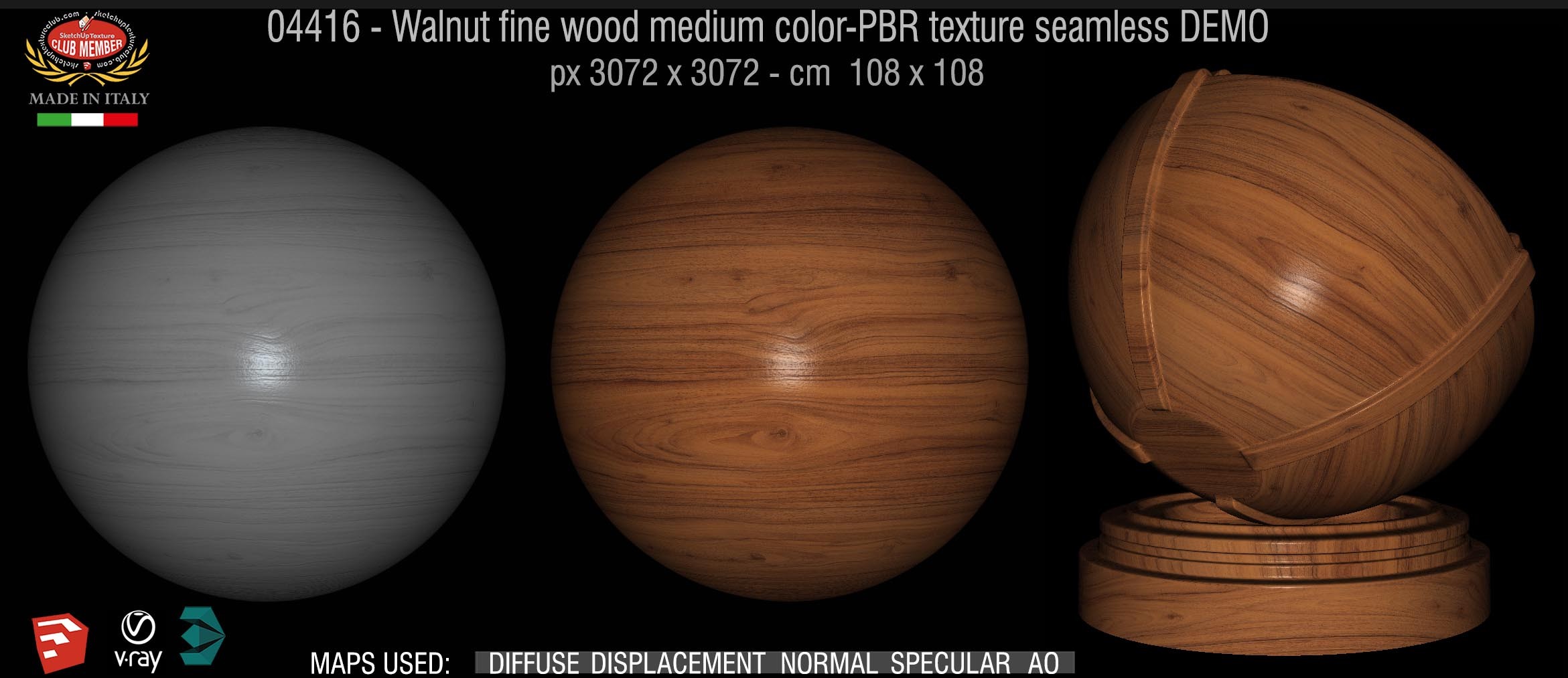 04416 Walnut fine wood medium color-PBR texture seamless DEMO