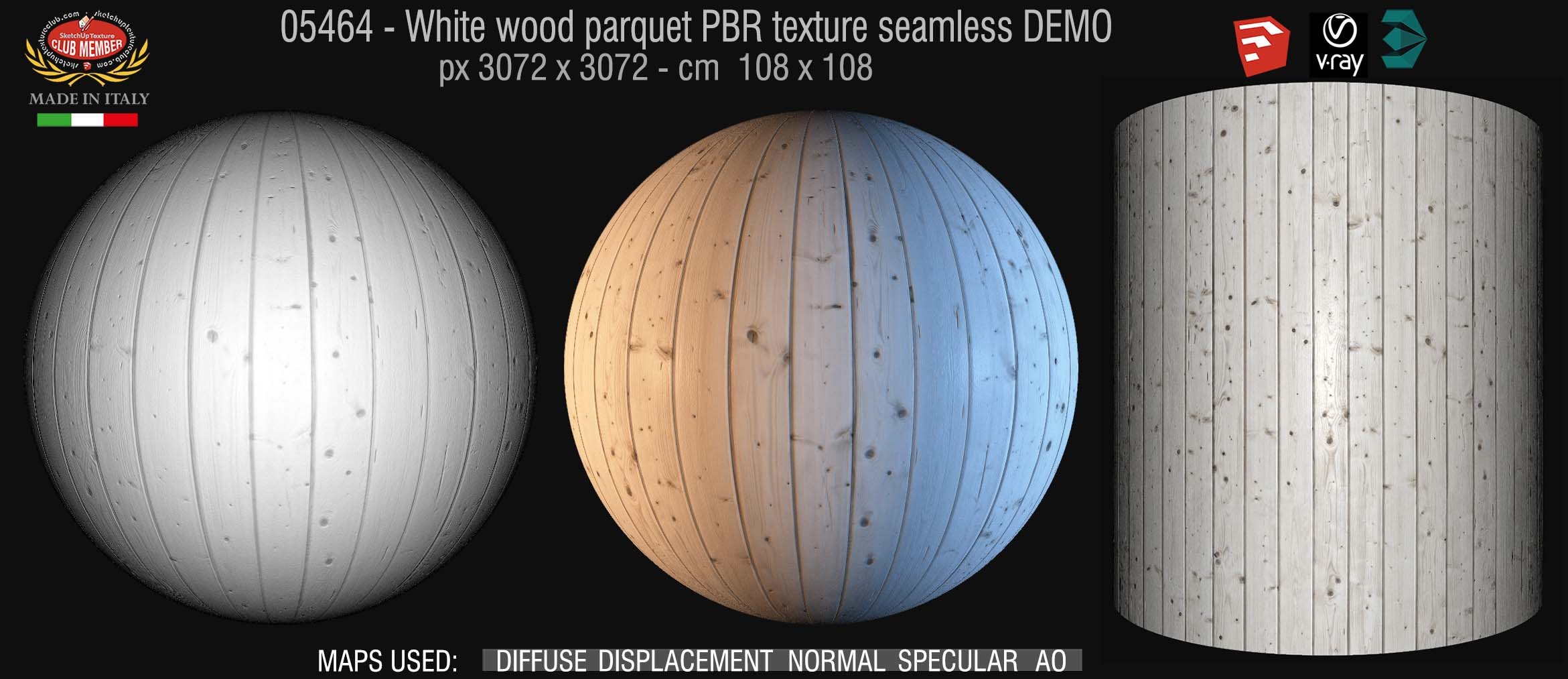 05464 white parquet PBR texture seamless DEMO