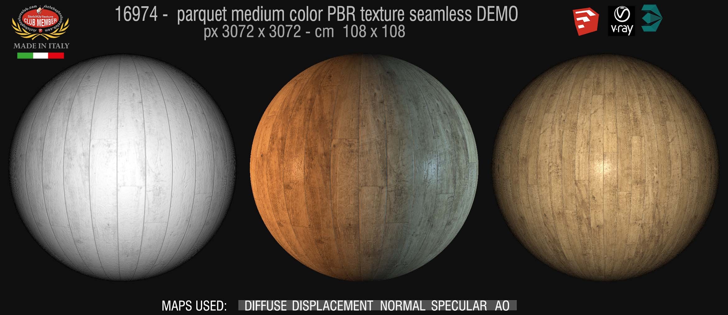 16974 parquet medium color PBR texture seamless DEMO