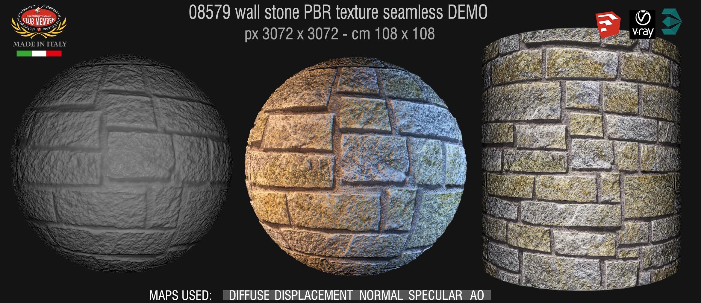 08579 wall stone PBR texture seamless DEMO