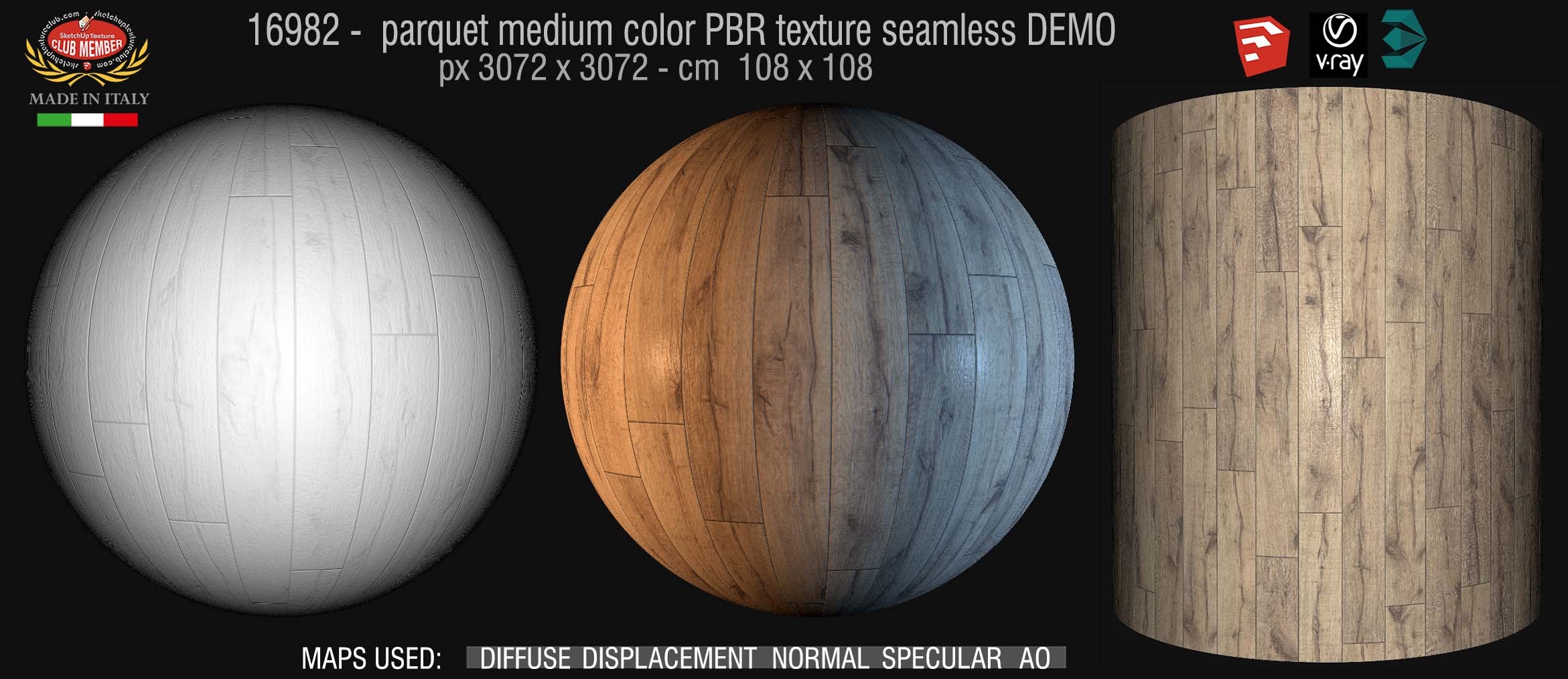 16982 parquet medium color PBR texture seamless DEMO