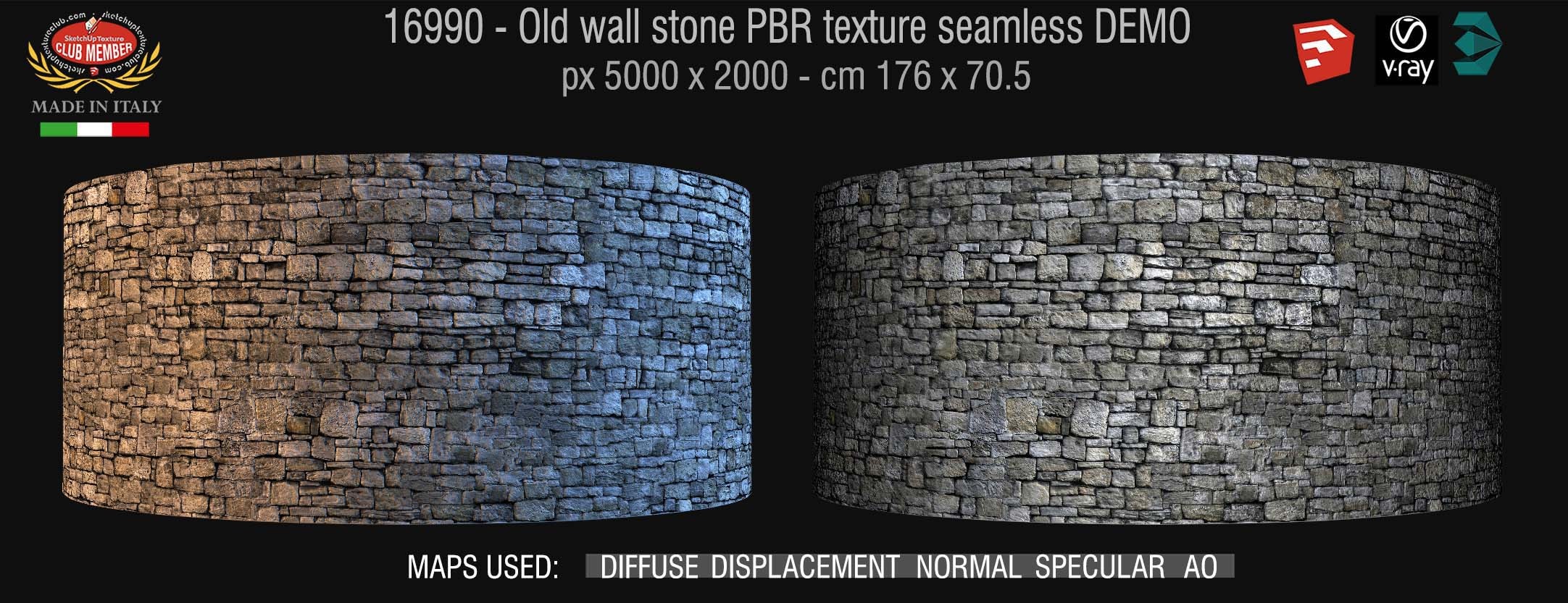 16990  Wall stone texture PBR seamless DEMO