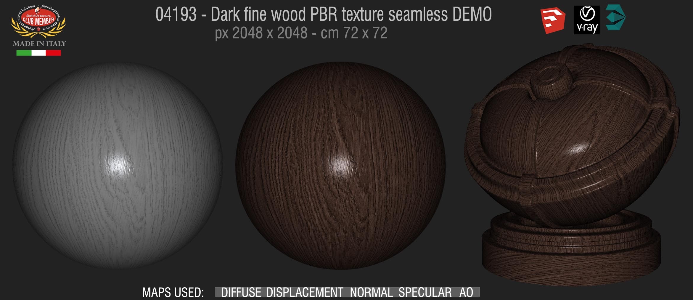 04193 Dark raw wood PBR texture seamless DEMO