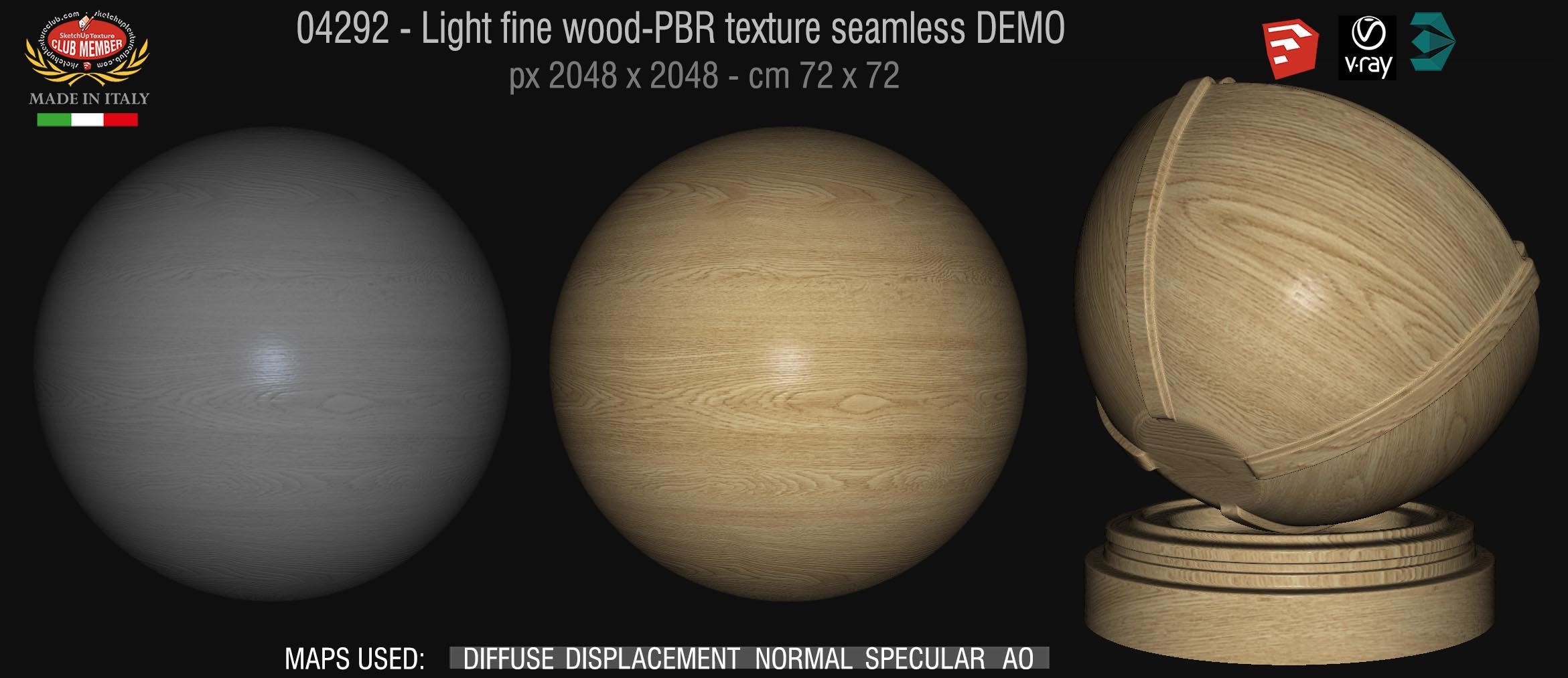 04292 Light fine wood PBR texture seamless DEMO