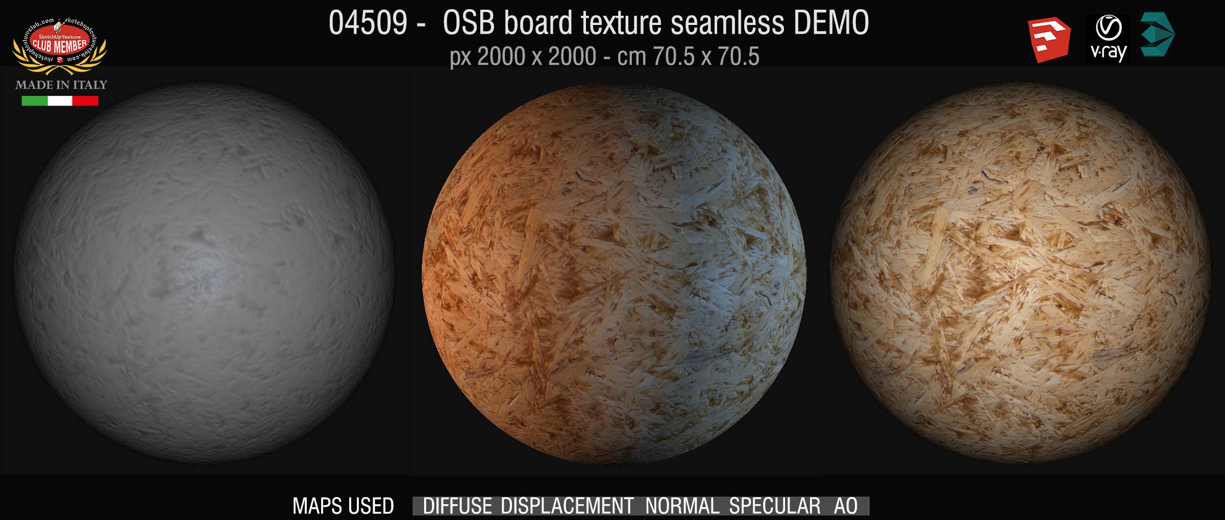 04509 OSB board texture seamless + maps DEMO