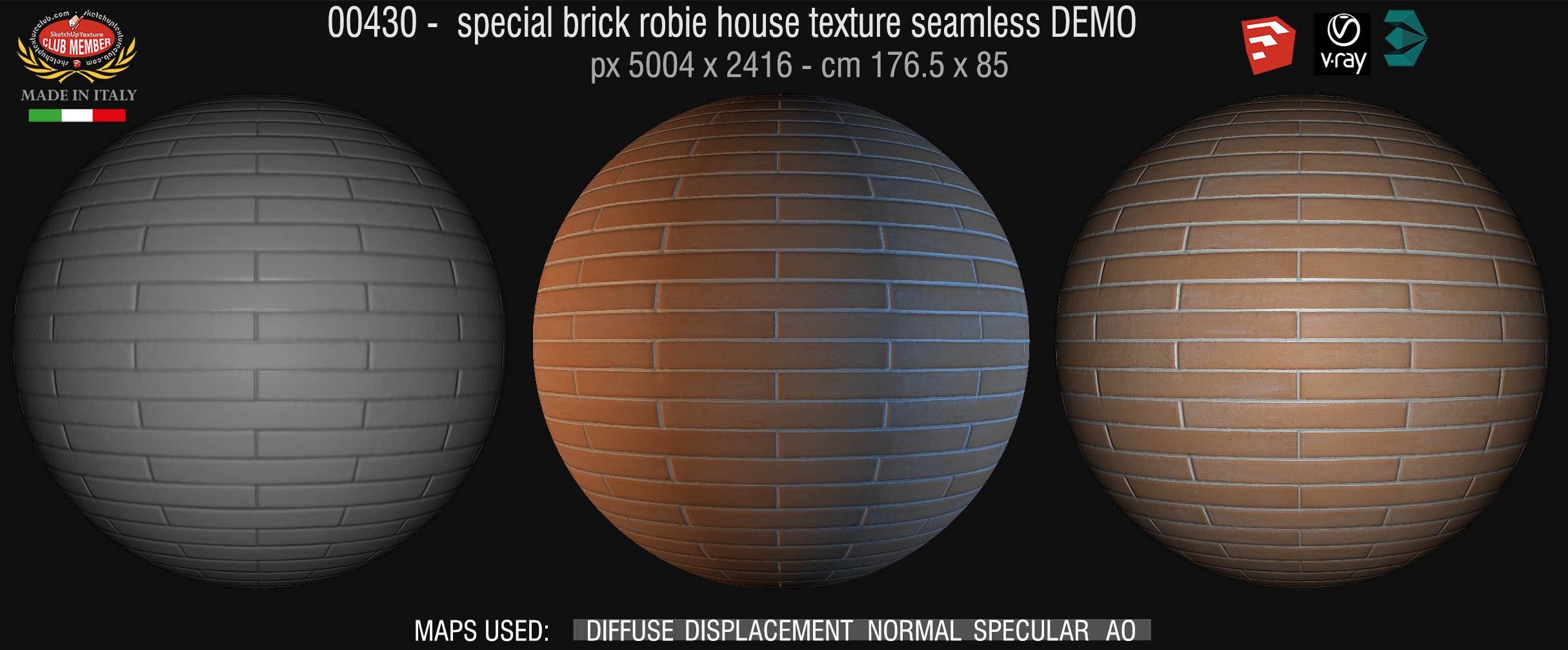 00430 special brick robie house texture seamless + maps DEMO