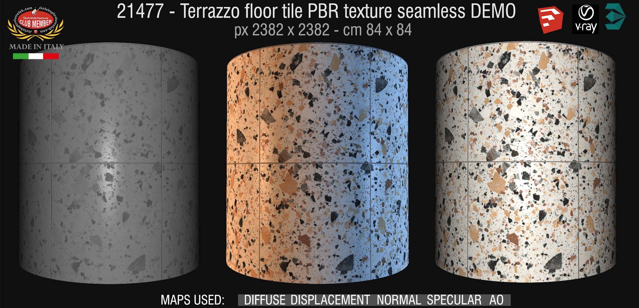 21477 terrazzo floor tile PBR texture seamless DEMO