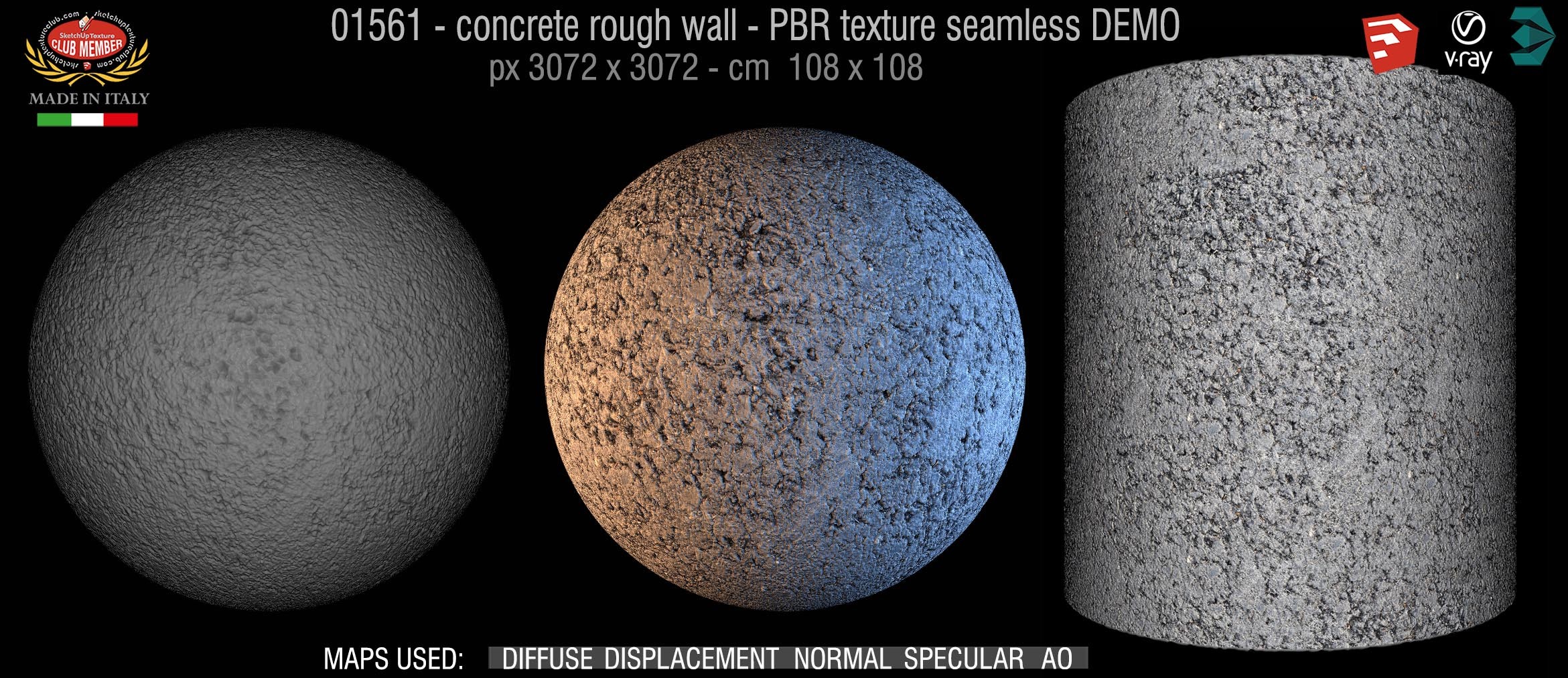 01561 concrete rough wall PBR texture seamless DEMO