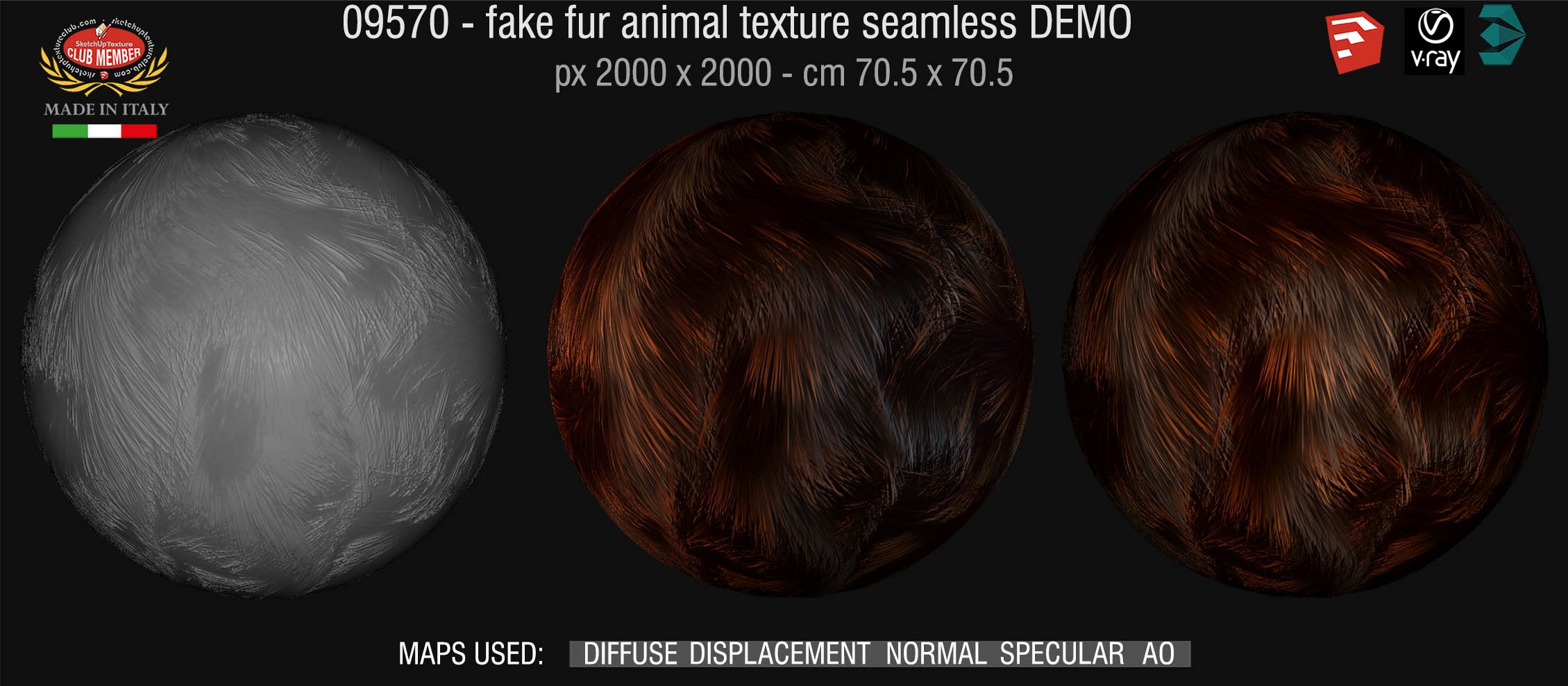 09570 HR fake fur animal texture + maps DEMO