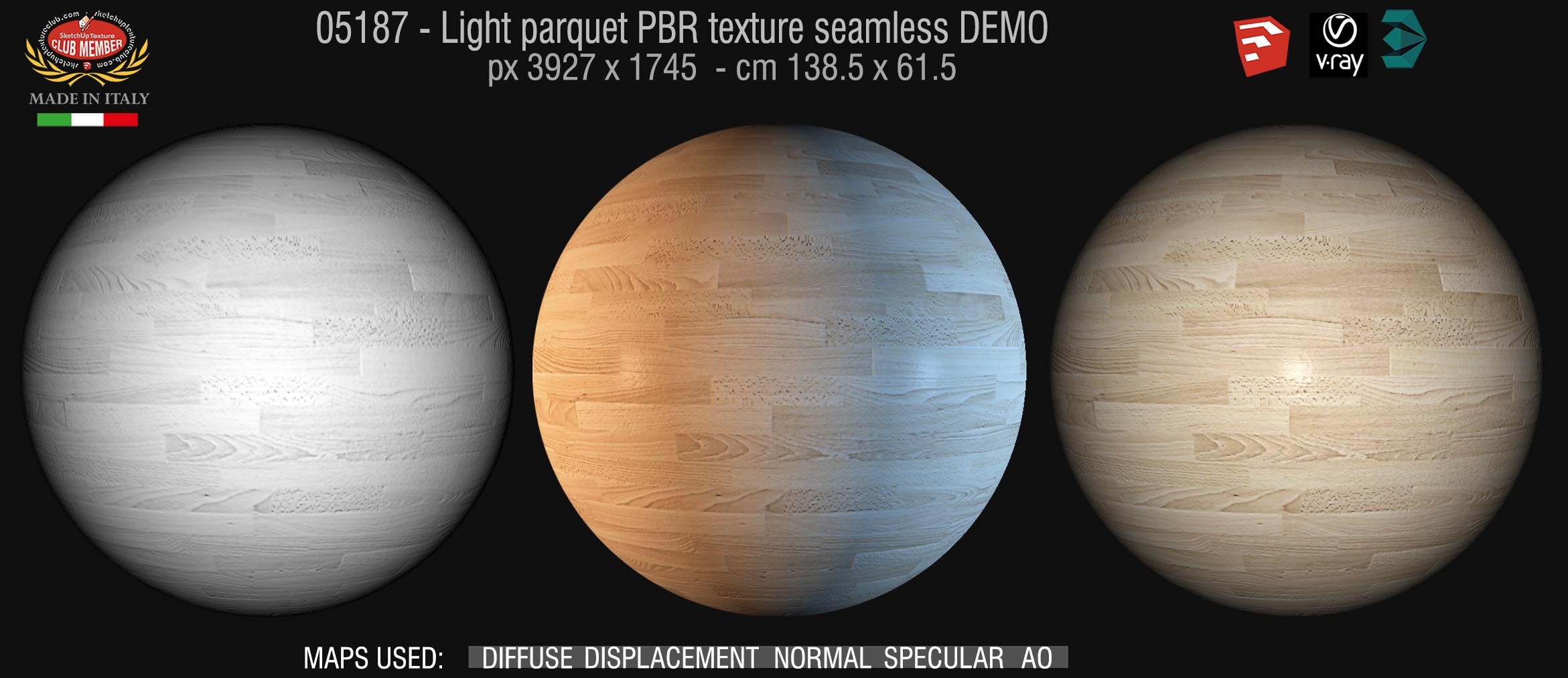 05187 Light parquet PBR texture seamless DEMO