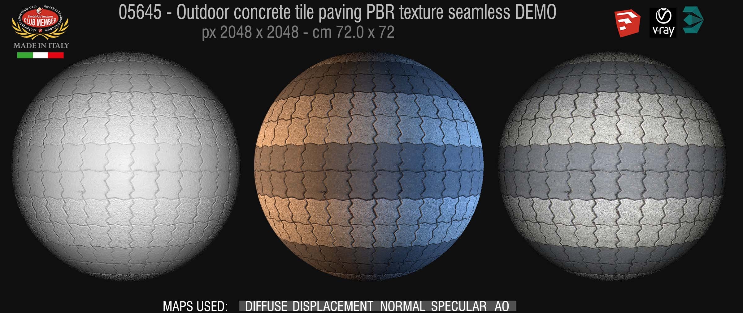 05645 Paving outdoor concrete regular block PBR texture seamless DEMO