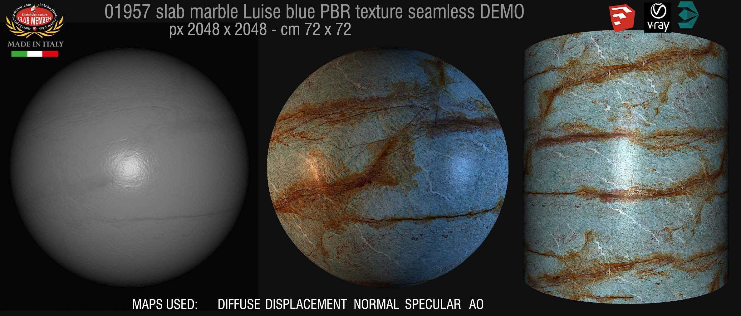 01957 slab marble luise blue PBR texture seamless DEMO