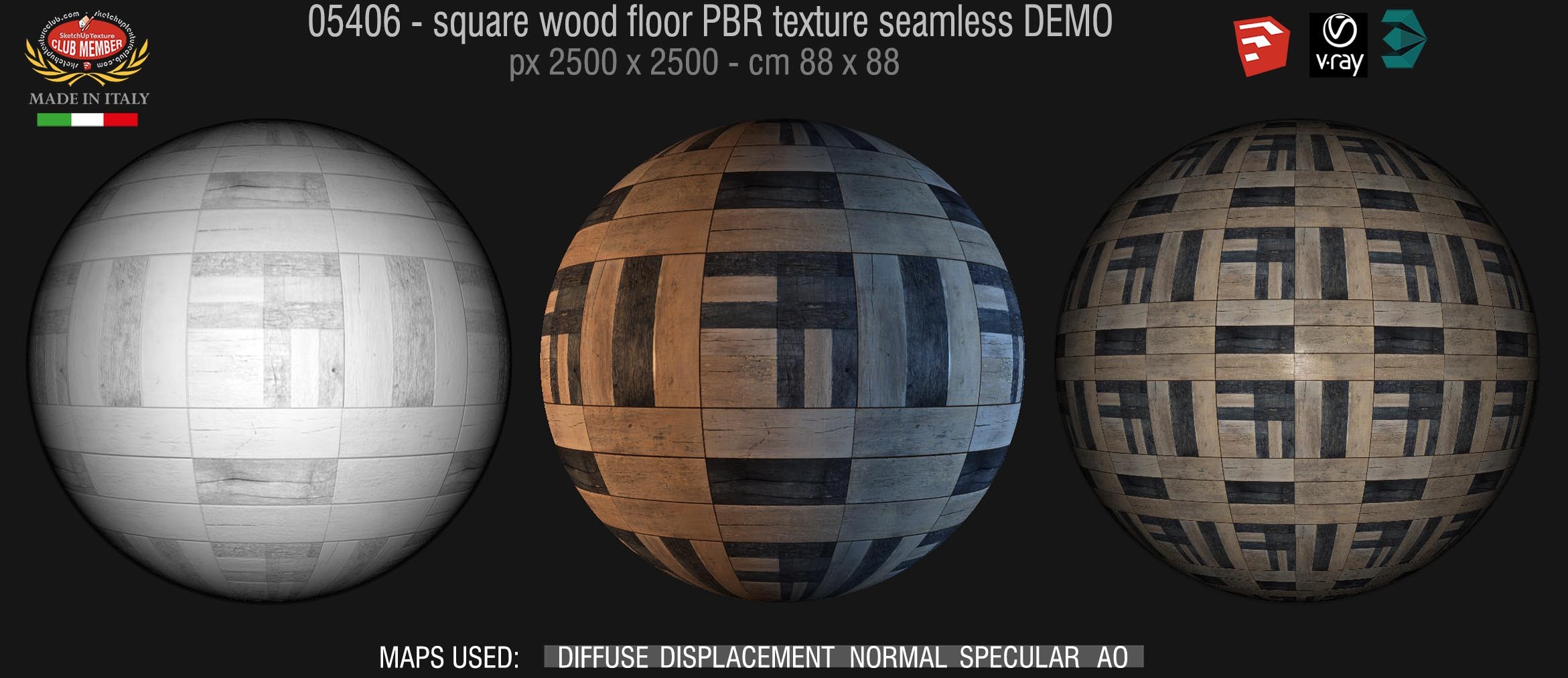 05406 square wood floor PBR texture seamless DEMO