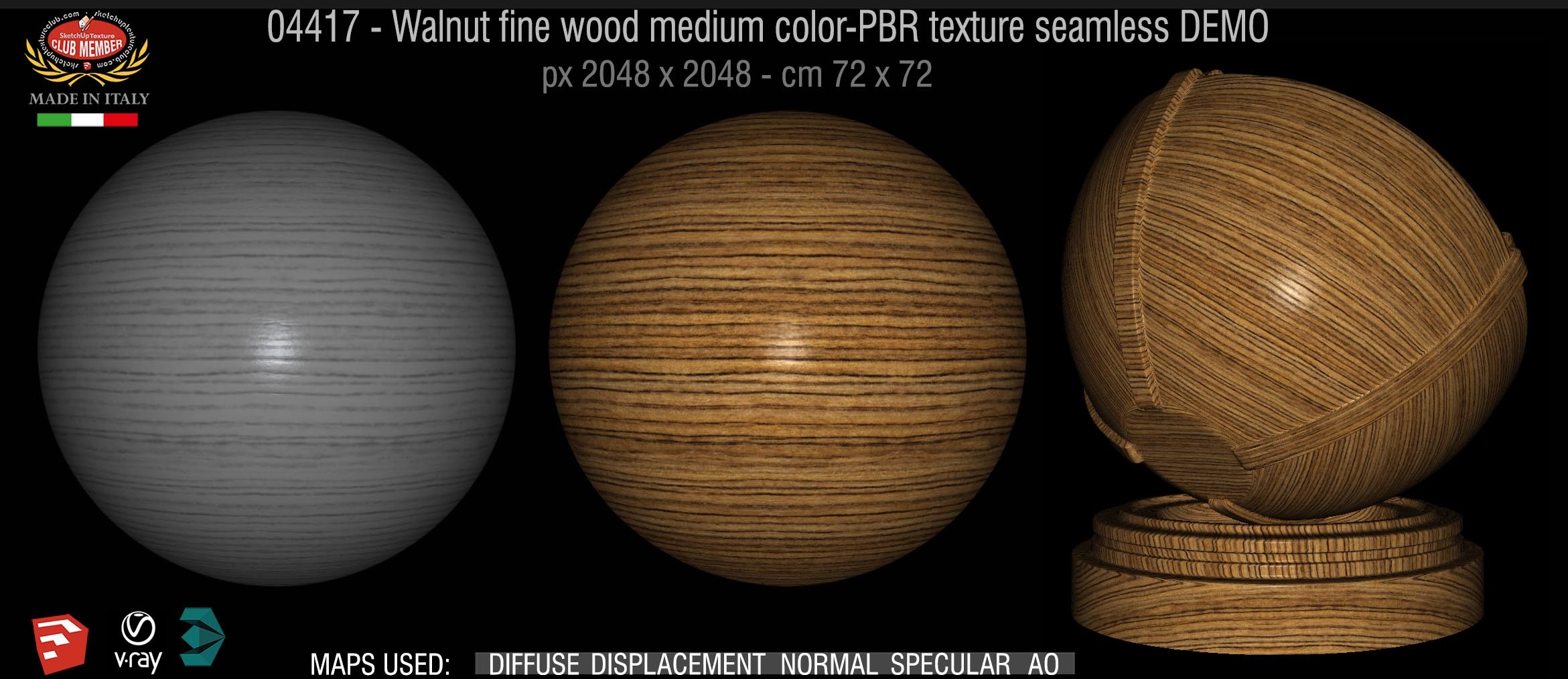 04417 Walnut fine wood medium color-PBR texture seamless DEMO