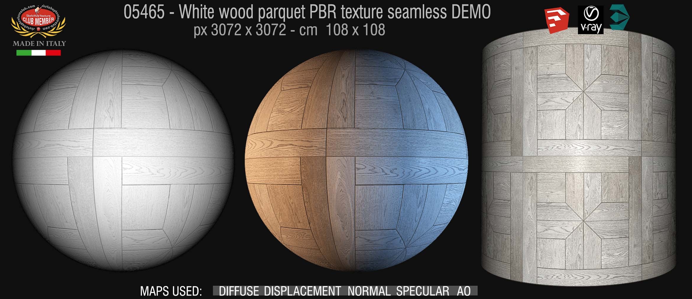 05465 white parquet PBR texture seamless DEMO