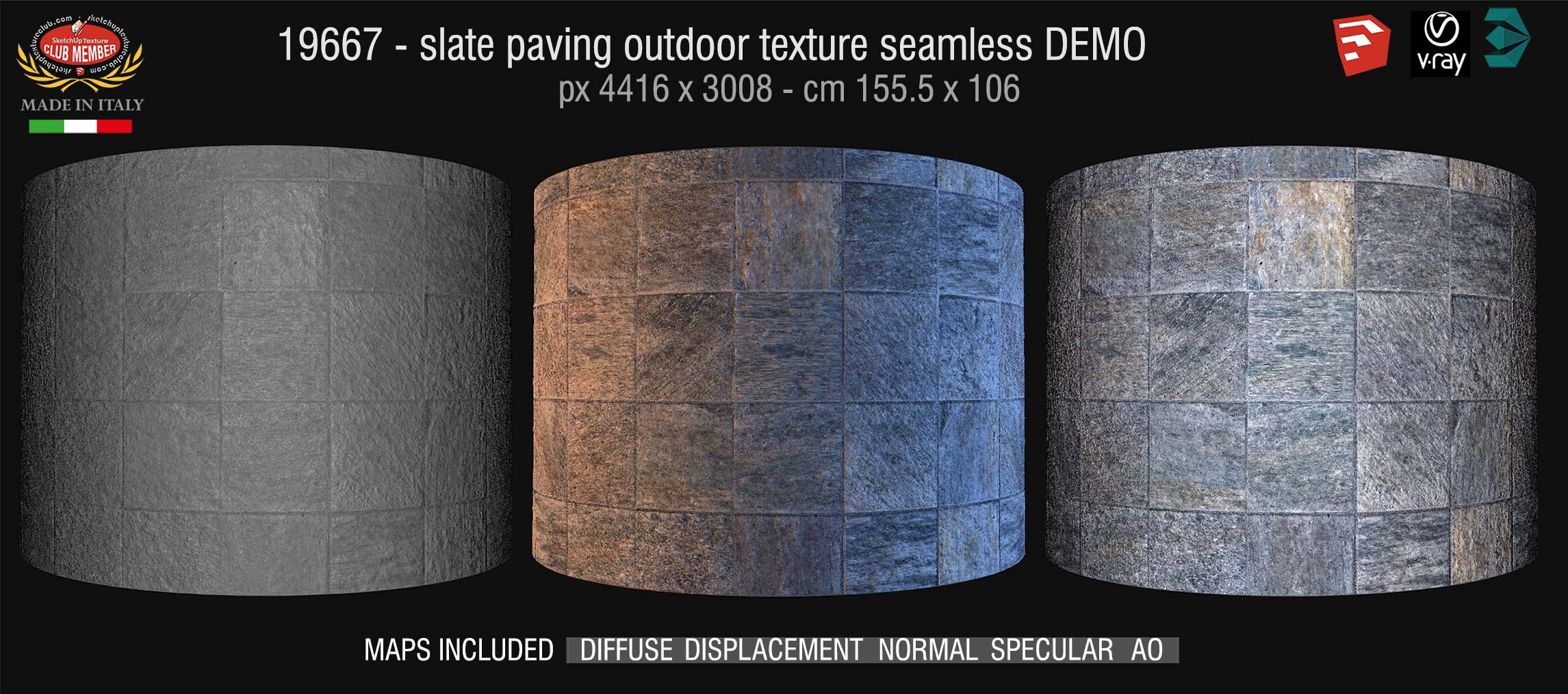 19667 HR Slate paving outdoor texture seamless + maps demo