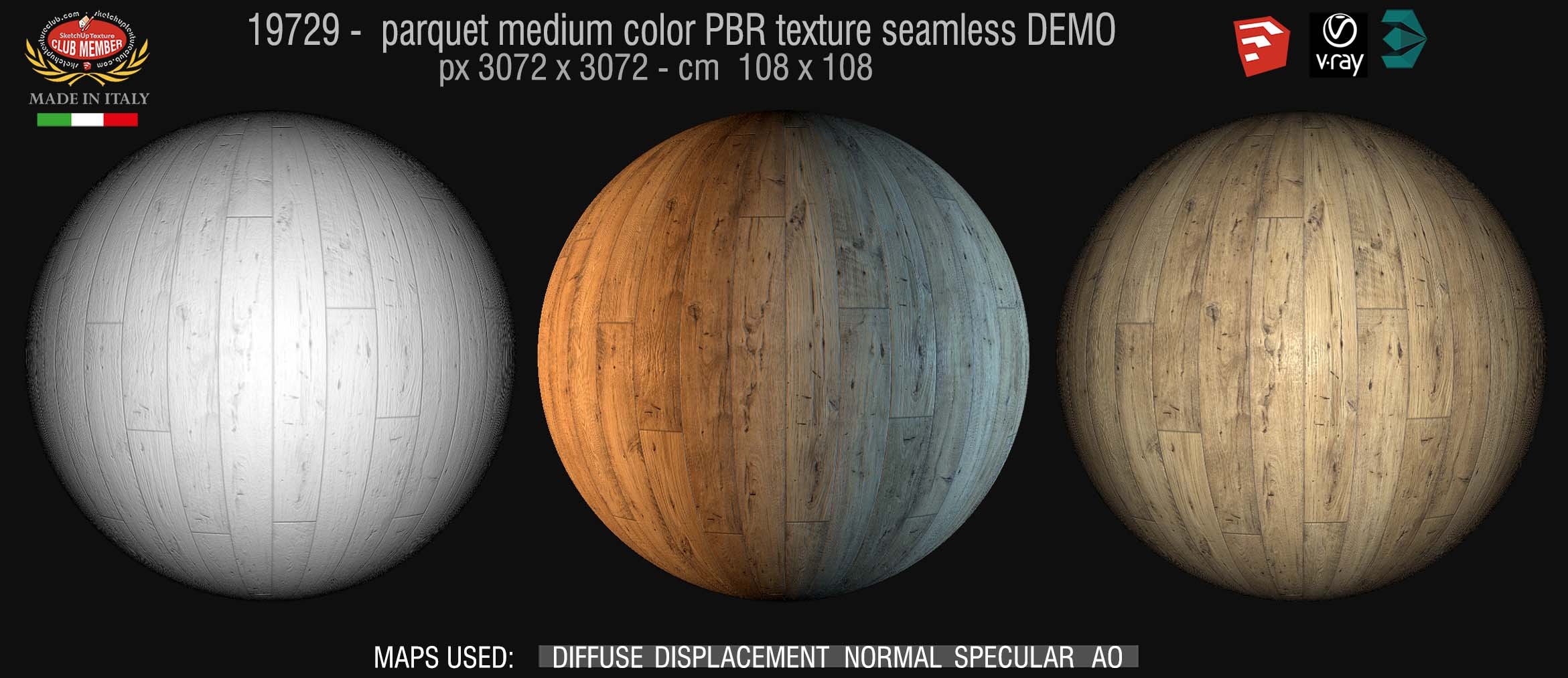 19729 parquet medium color PBR texture seamless DEMO