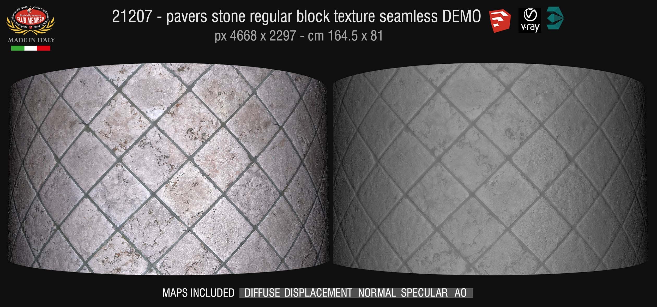 21207 HR Pavers stone regular block texture + maps DEMO