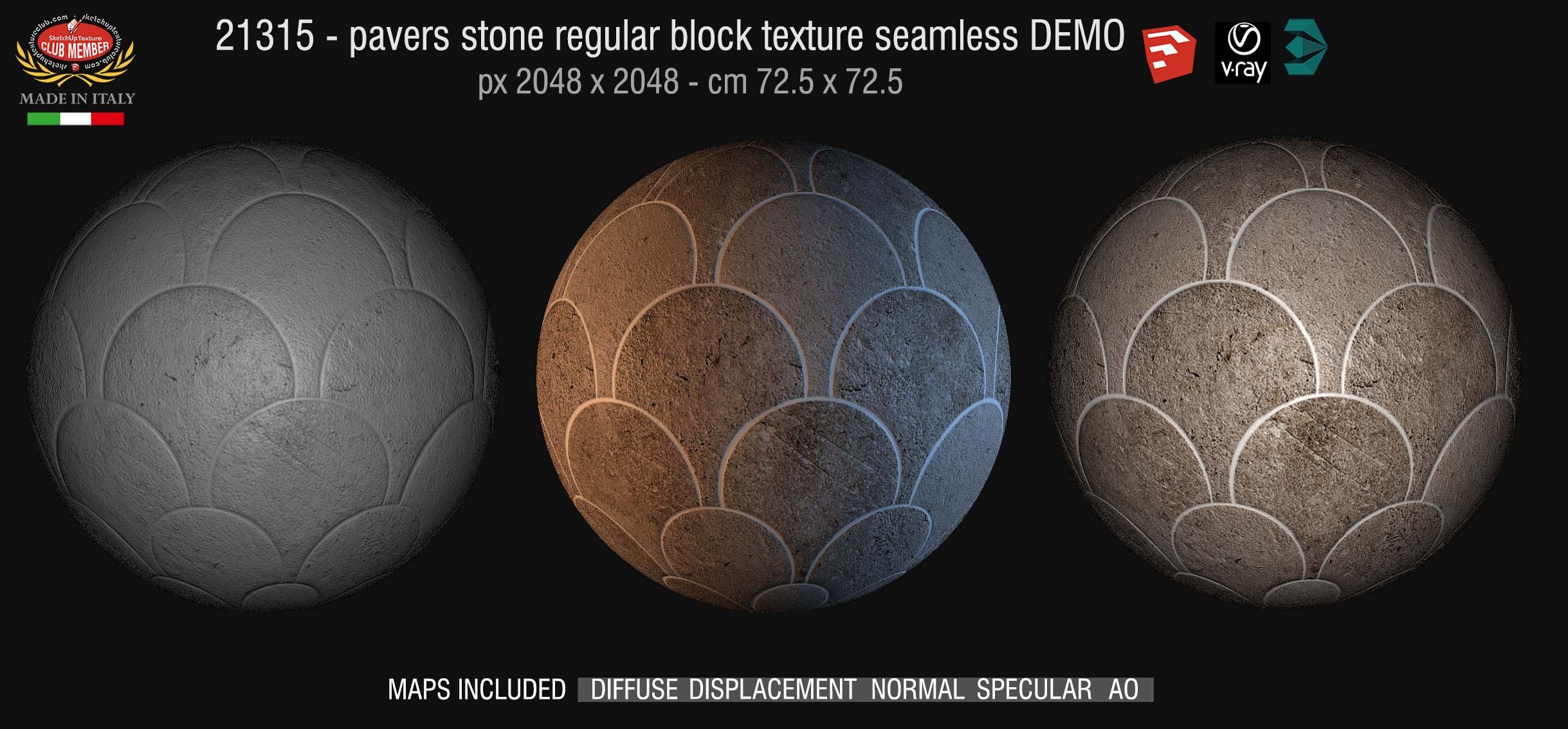 21315 HR Pavers stone regular block texture seamless + maps DEMO