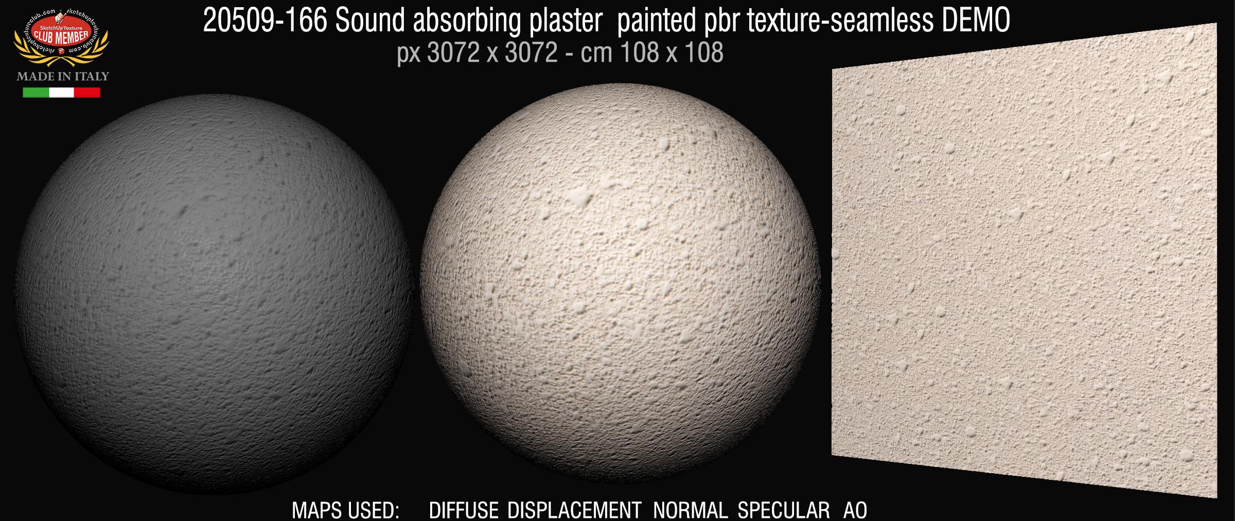 20509-166 Sound absorbing plaster painted pbr texture-seamless DEMO