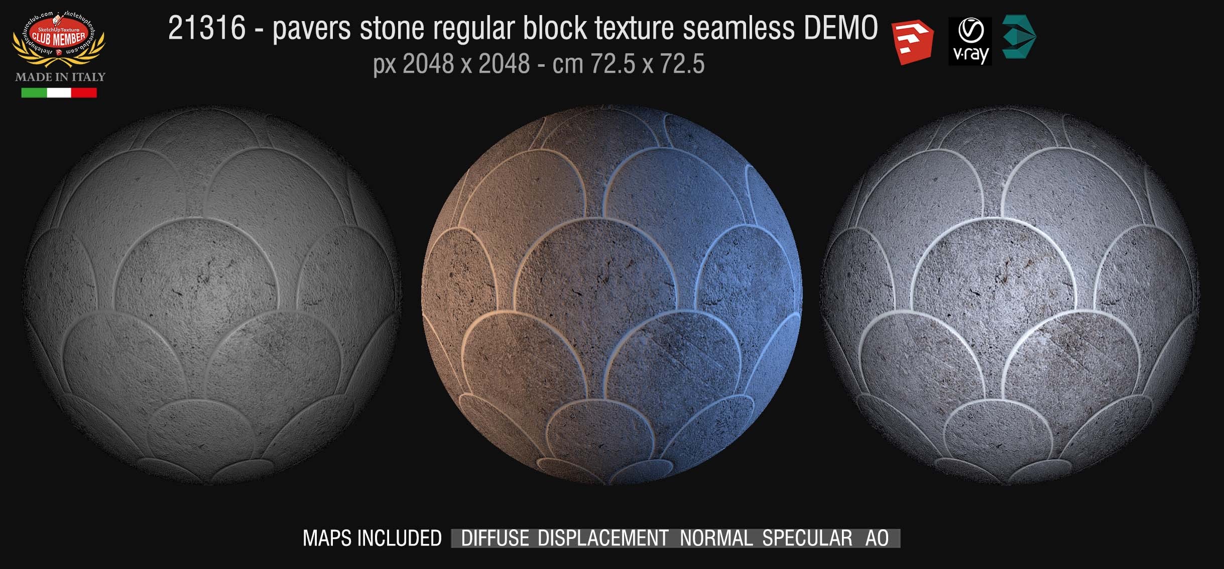 21316 HR Pavers stone regular block texture seamless + maps DEMO