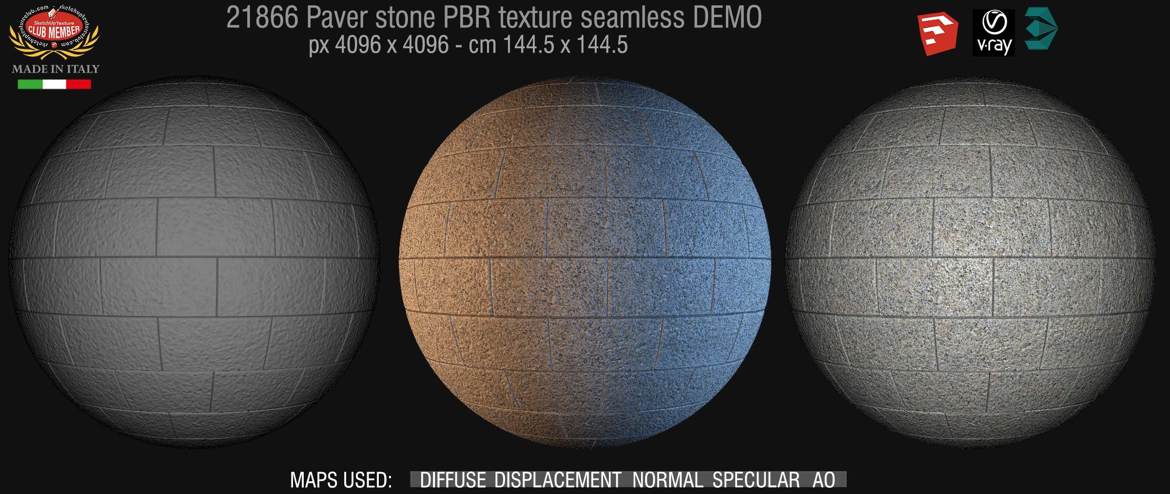 21866 pavers stone regular block PBR texture seamless DEMO