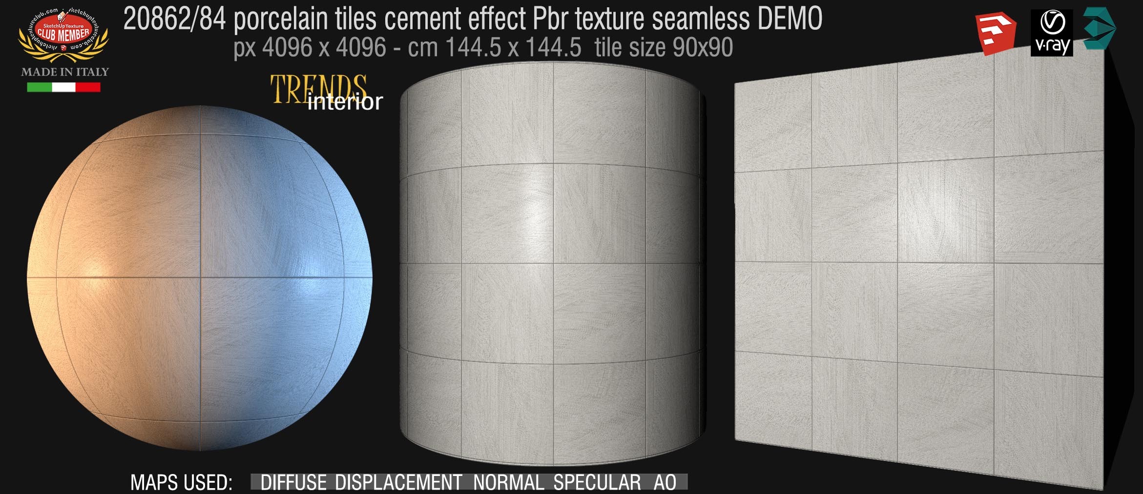 20682 HR Porcelain tiles cement effect pbr texture seamless + maps DEMO