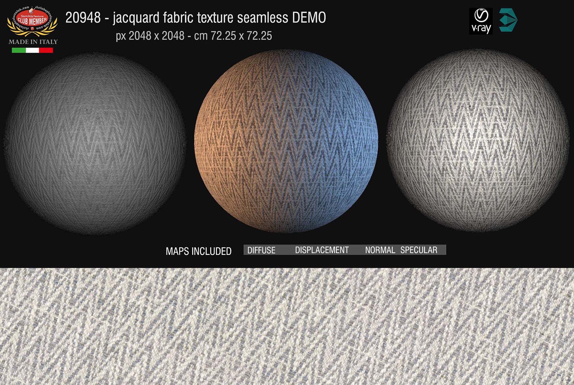 20948  Jacquard fabric texture seamless + Maps DEMO