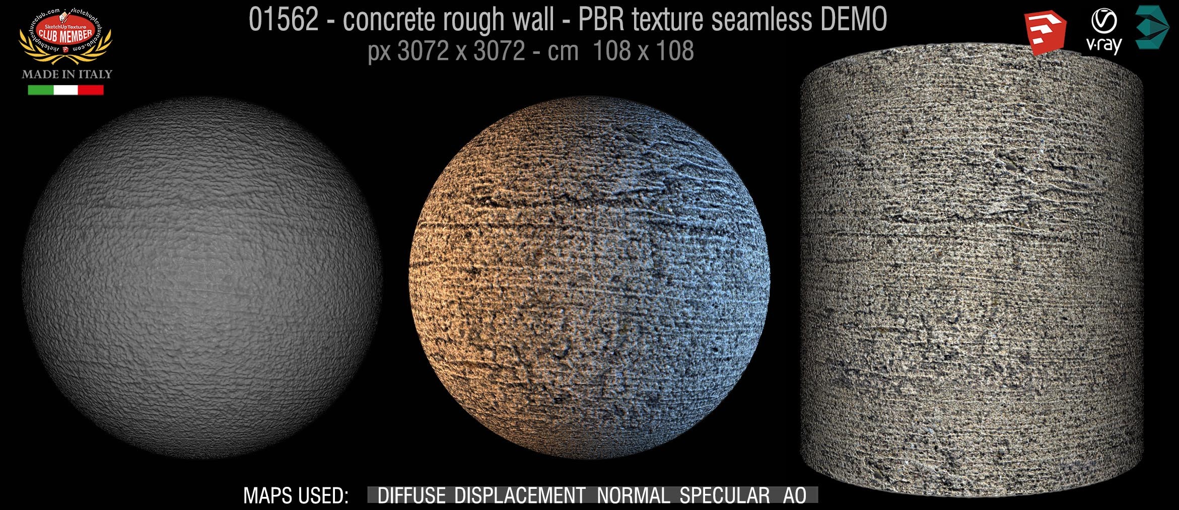 01562 concrete rough wall PBR texture seamless DEMO