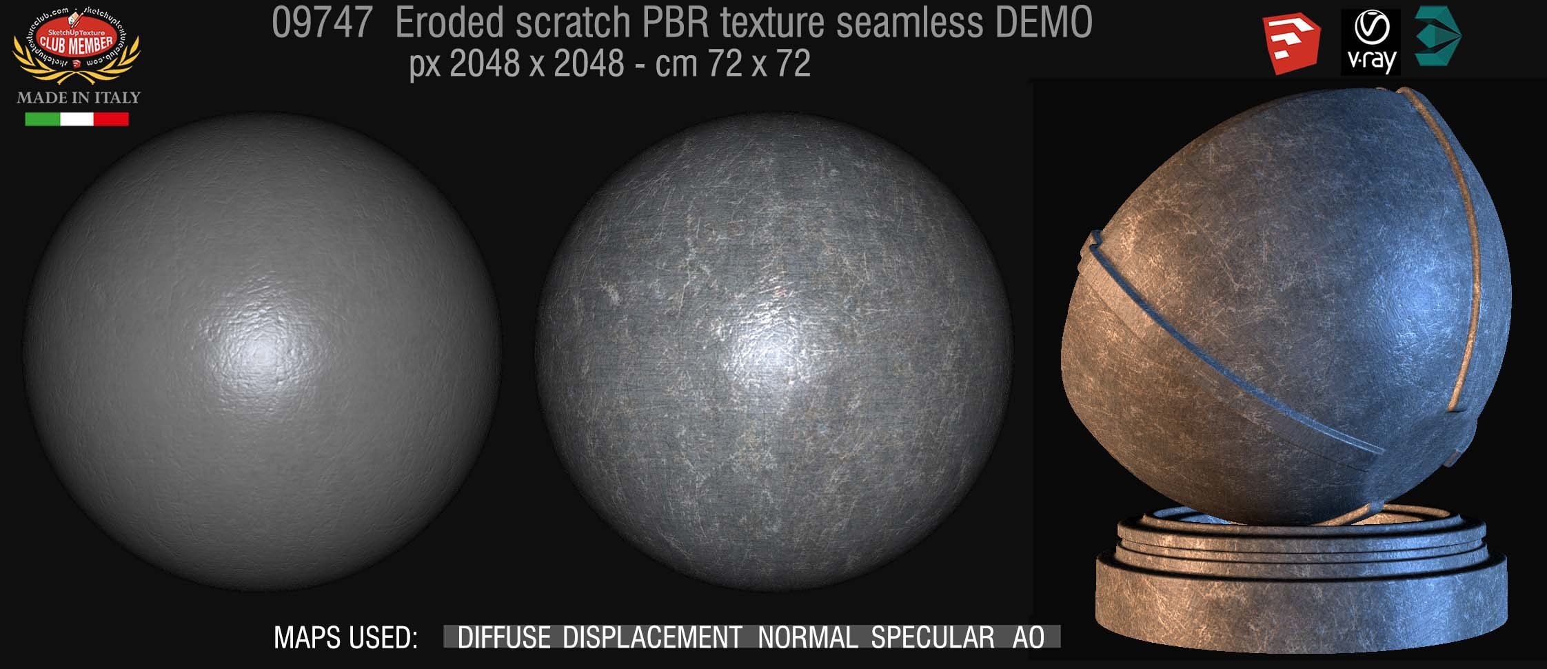 09747 Eroded scratch metal PBR texture seamless DEMO