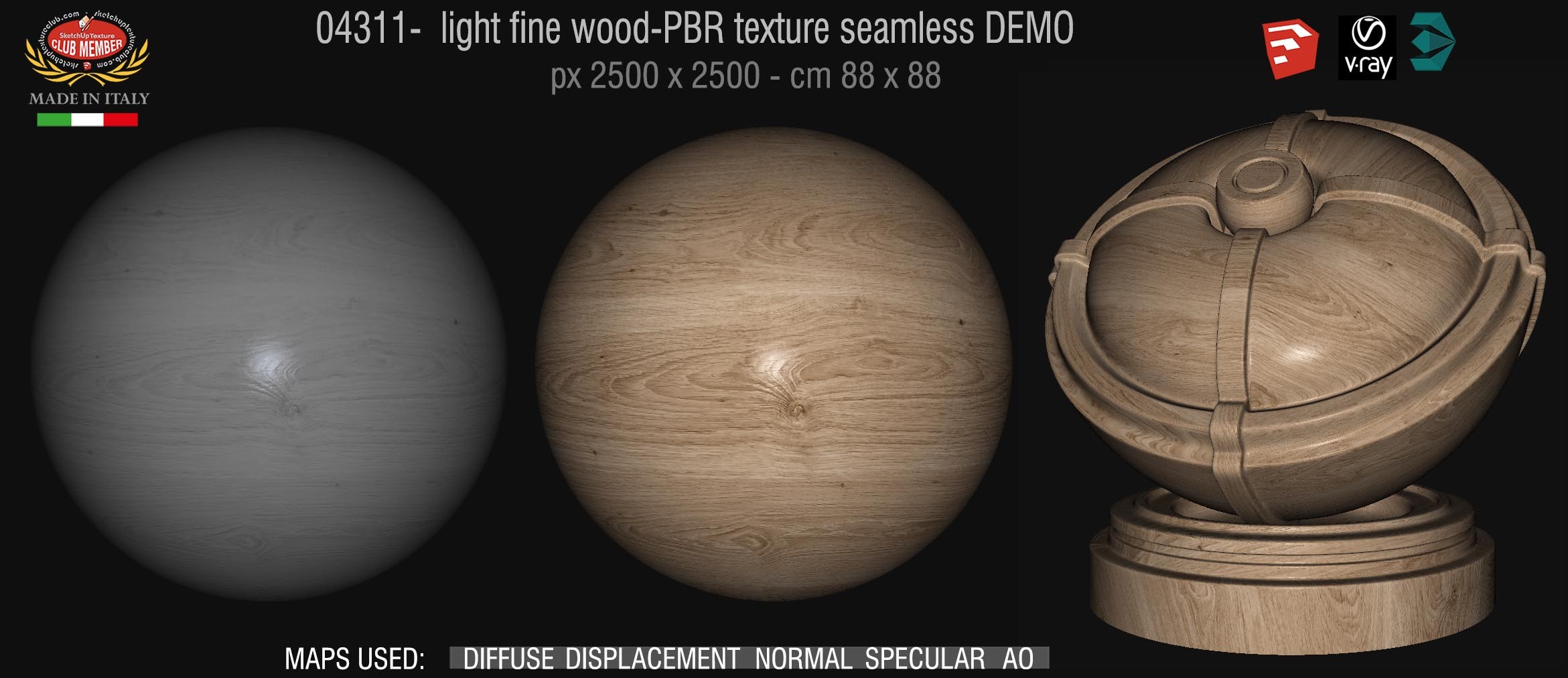 04311 Light fine wood-PBR texture seamless DEMO