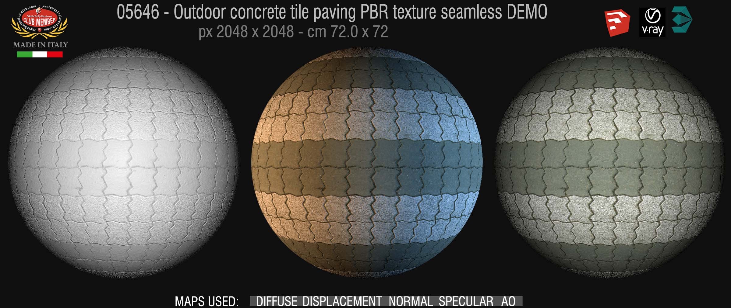 05646 Paving outdoor concrete regular block PBR texture seamless DEMO