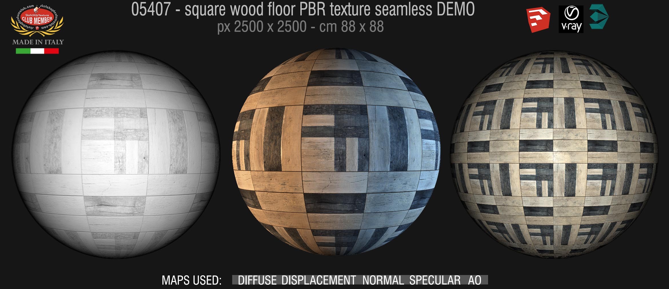 05407 square wood floor PBR texture seamless DEMO